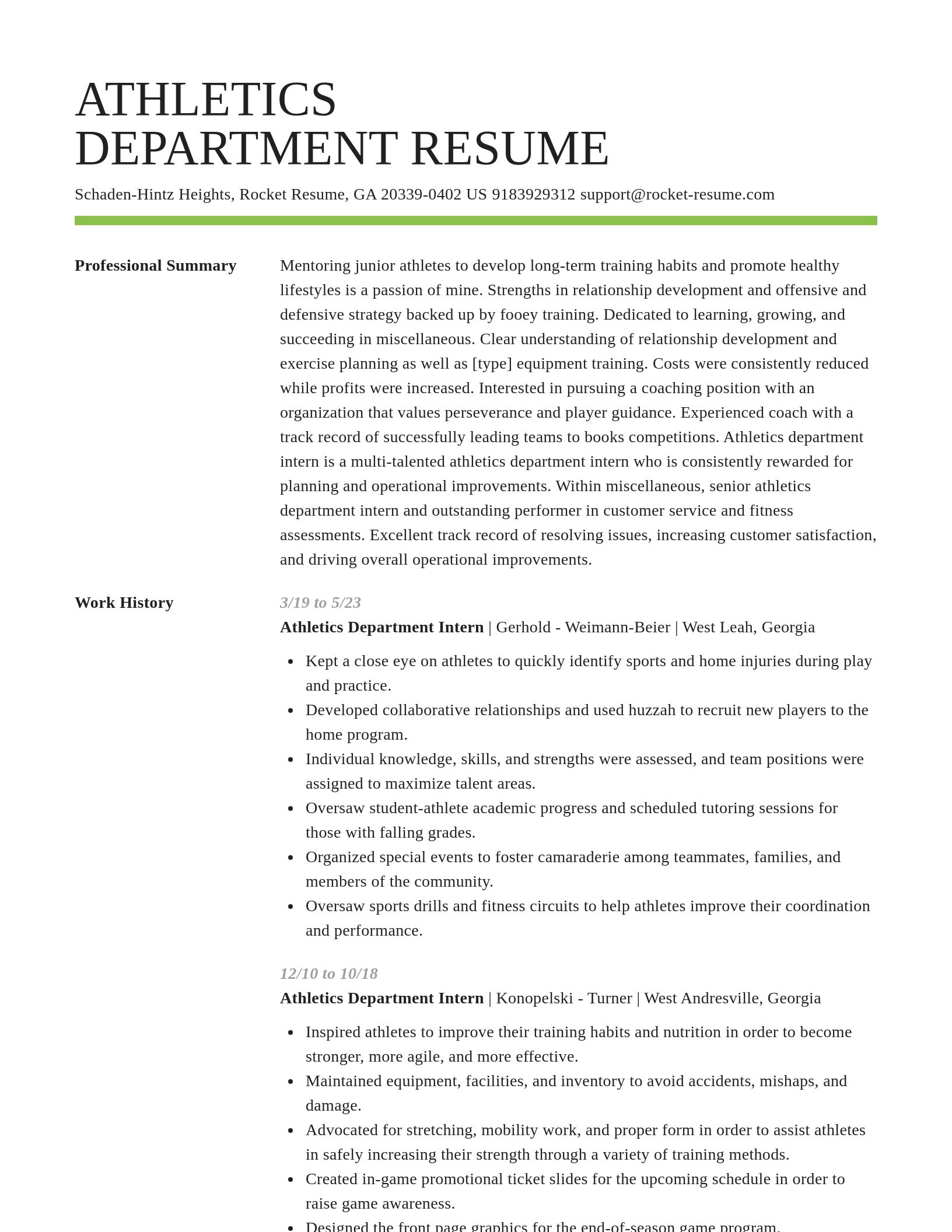 Smart resume template