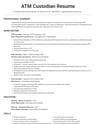ATM Custodian resume template