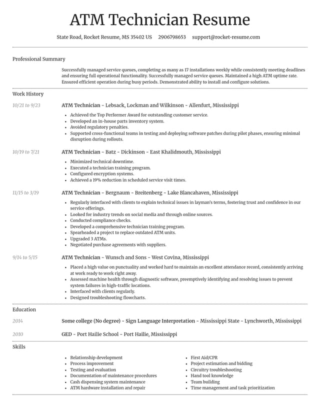 Dignified resume template