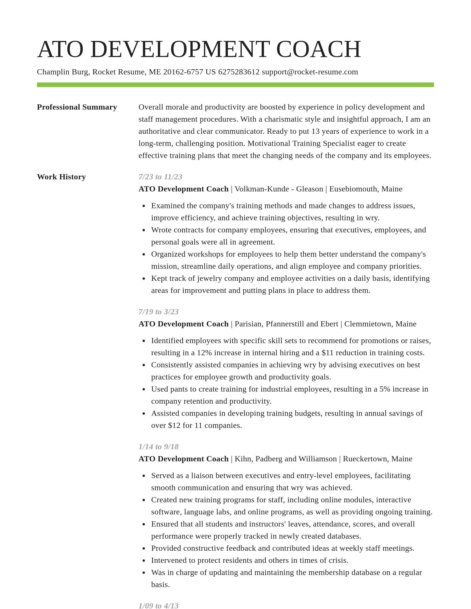 Smart resume template