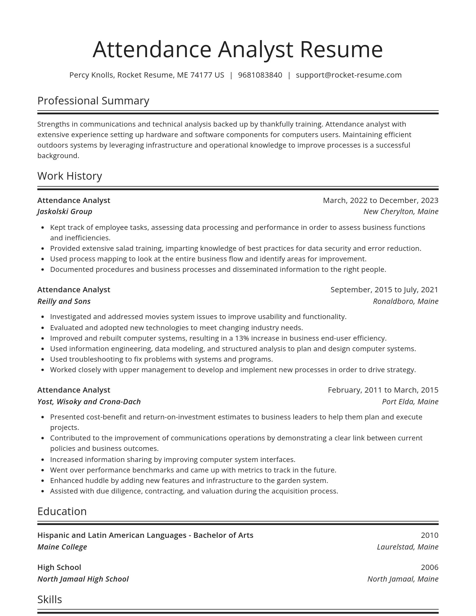 Spotlight resume template