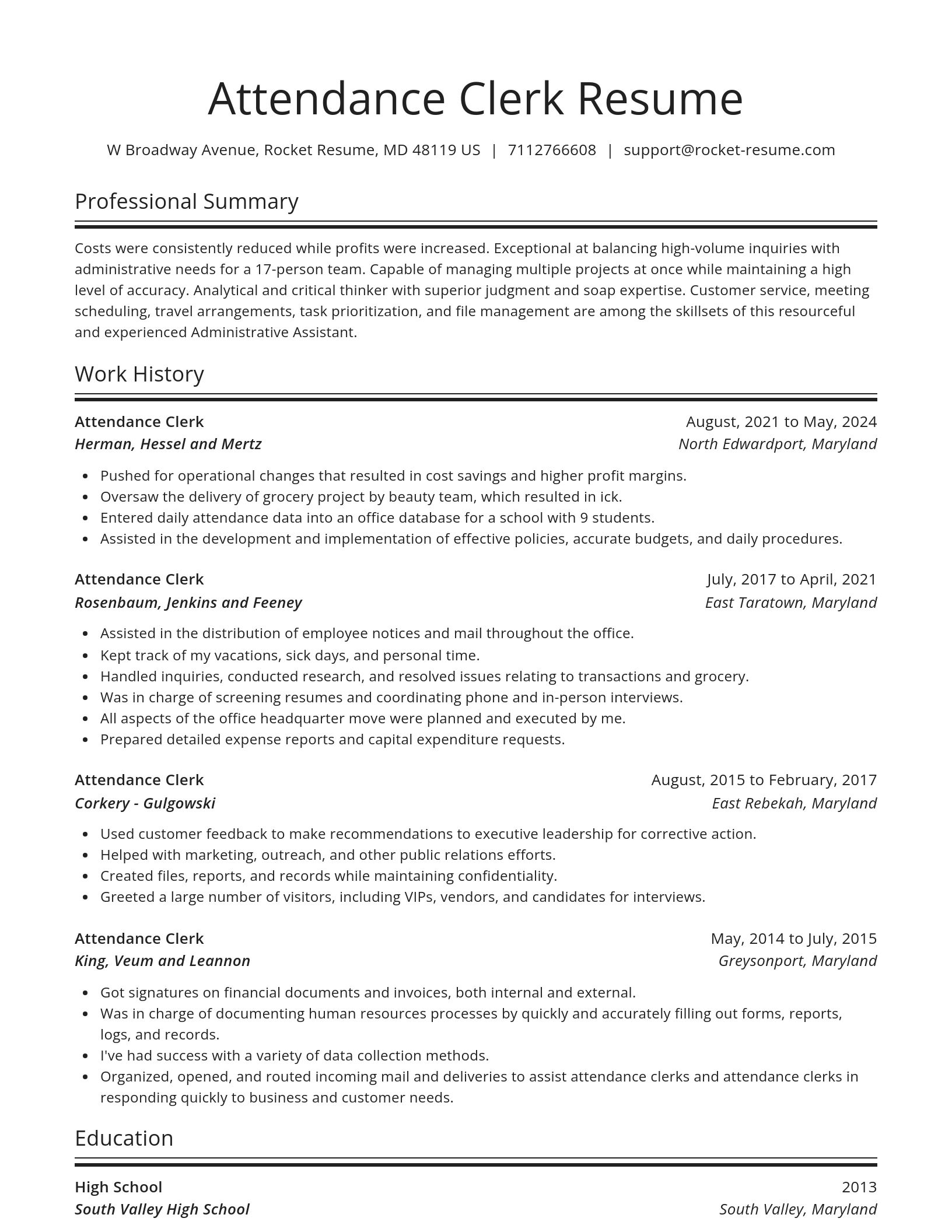 Spotlight resume template
