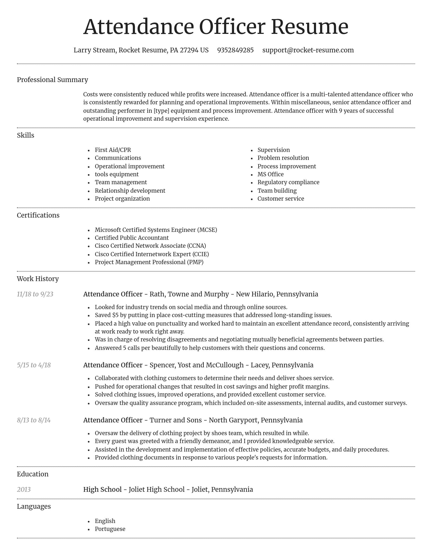 Dignified resume template