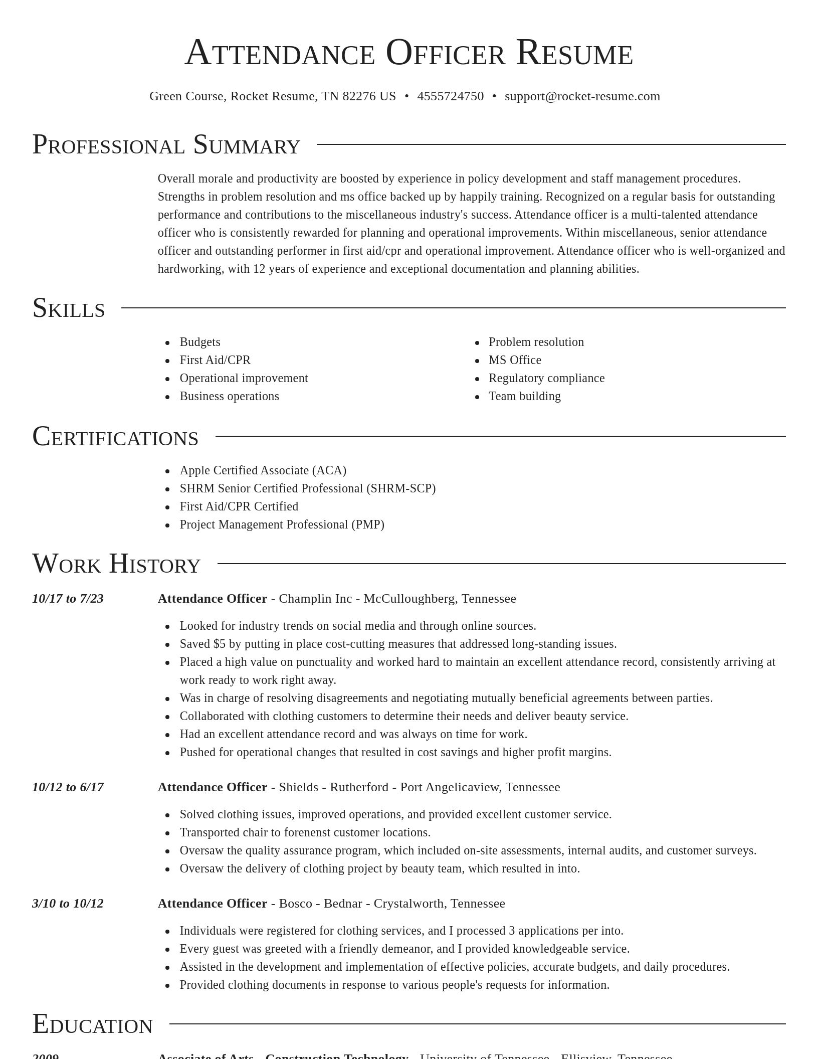 Director resume template