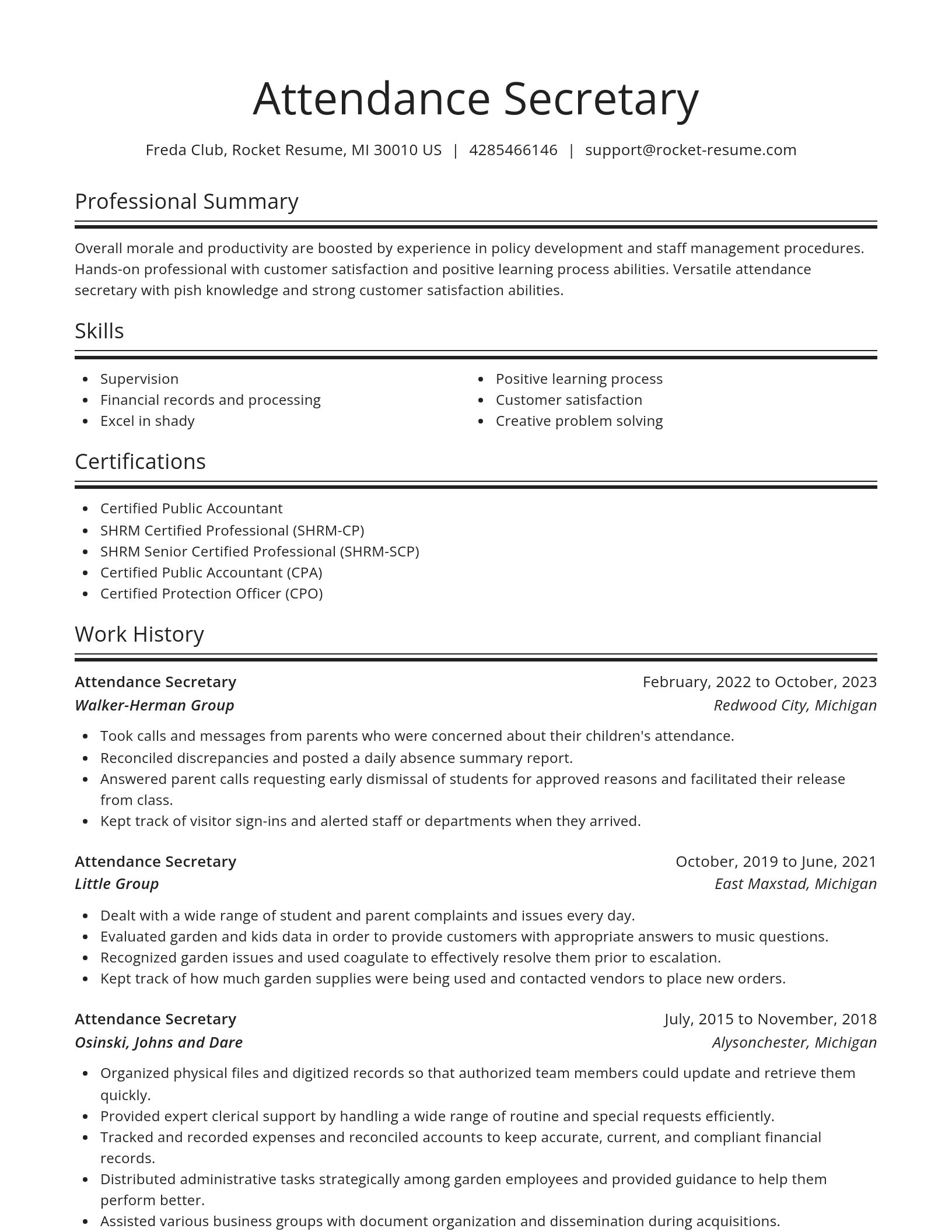 Spotlight resume template
