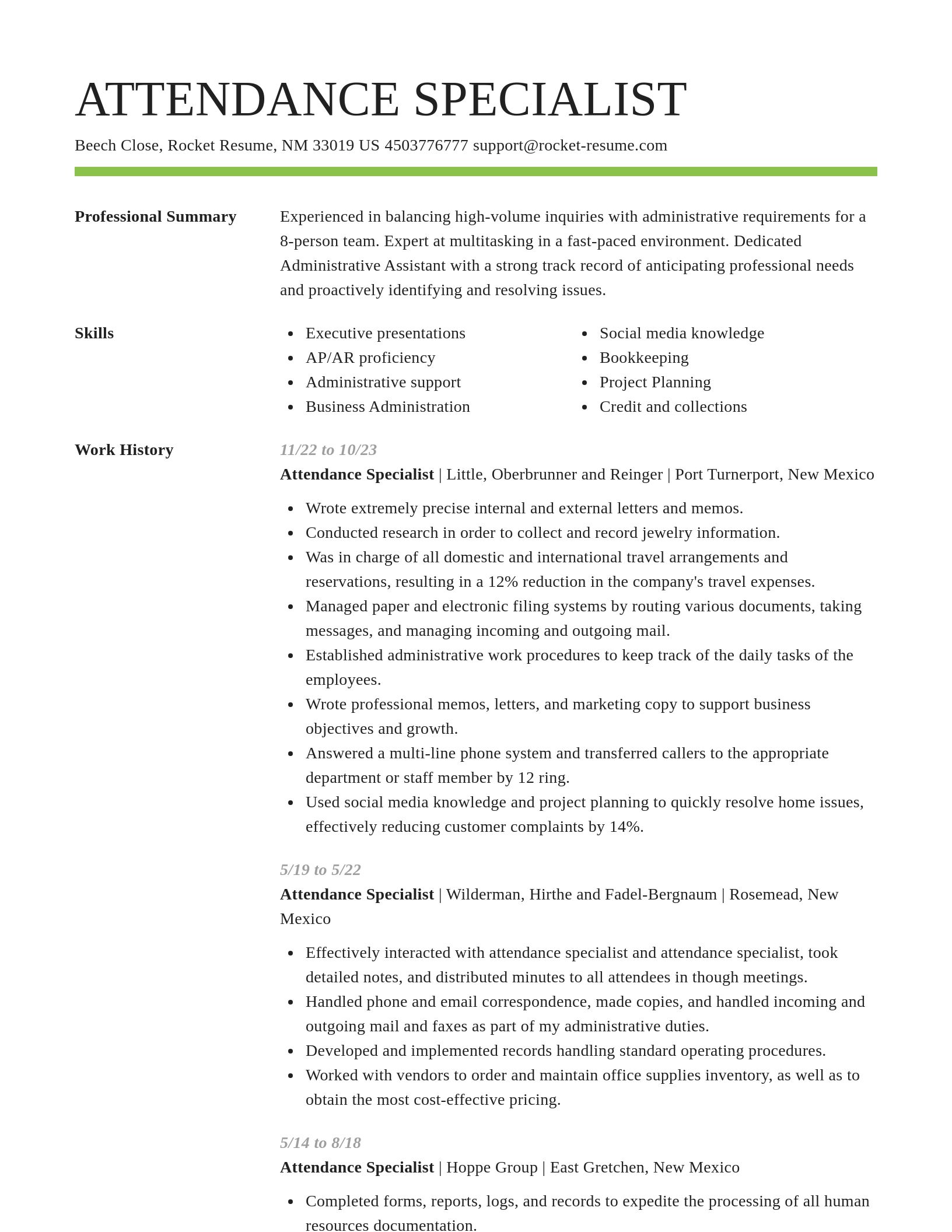 Smart resume template