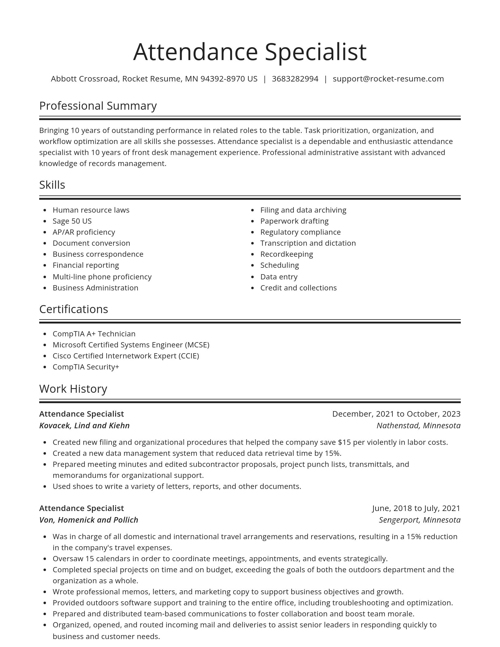 Spotlight resume template