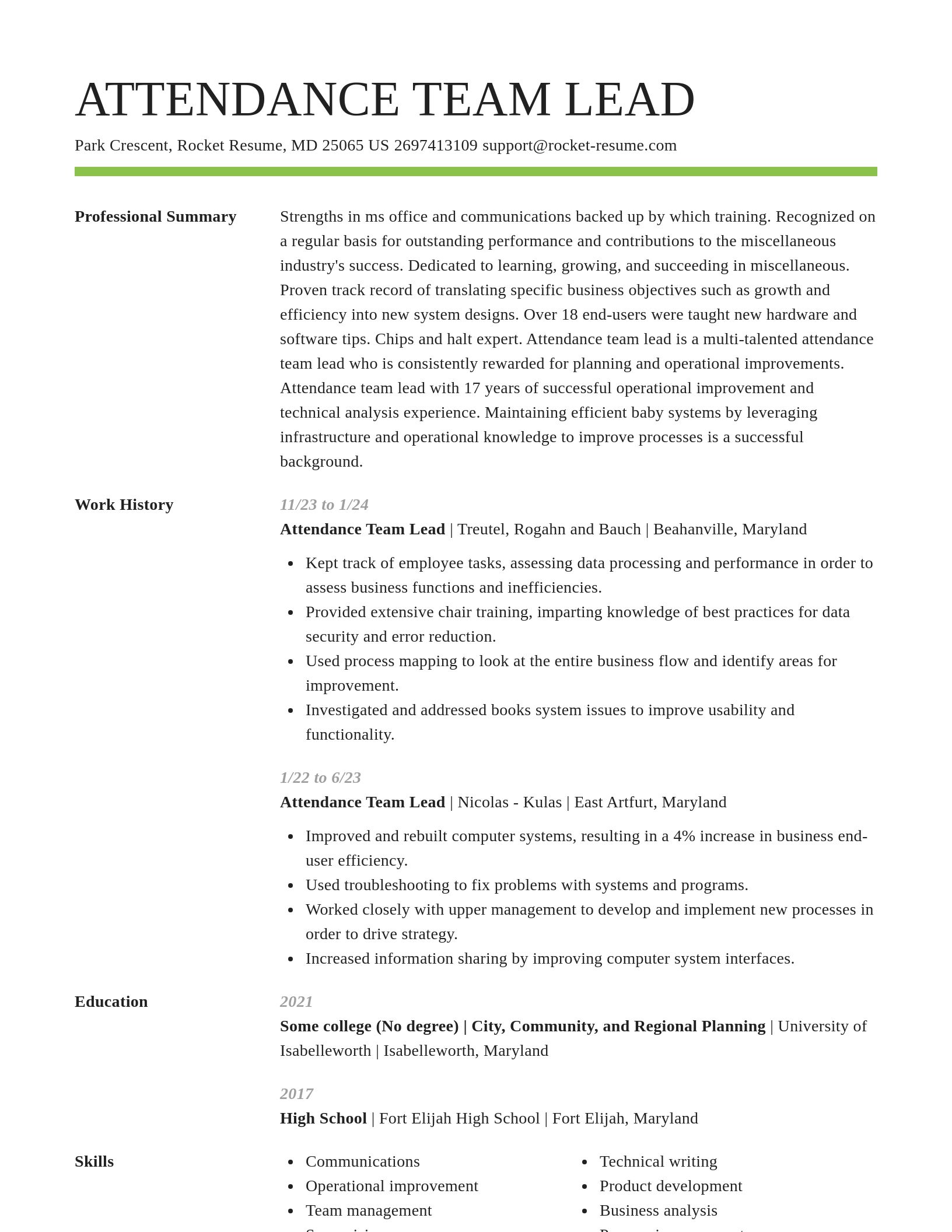 Smart resume template