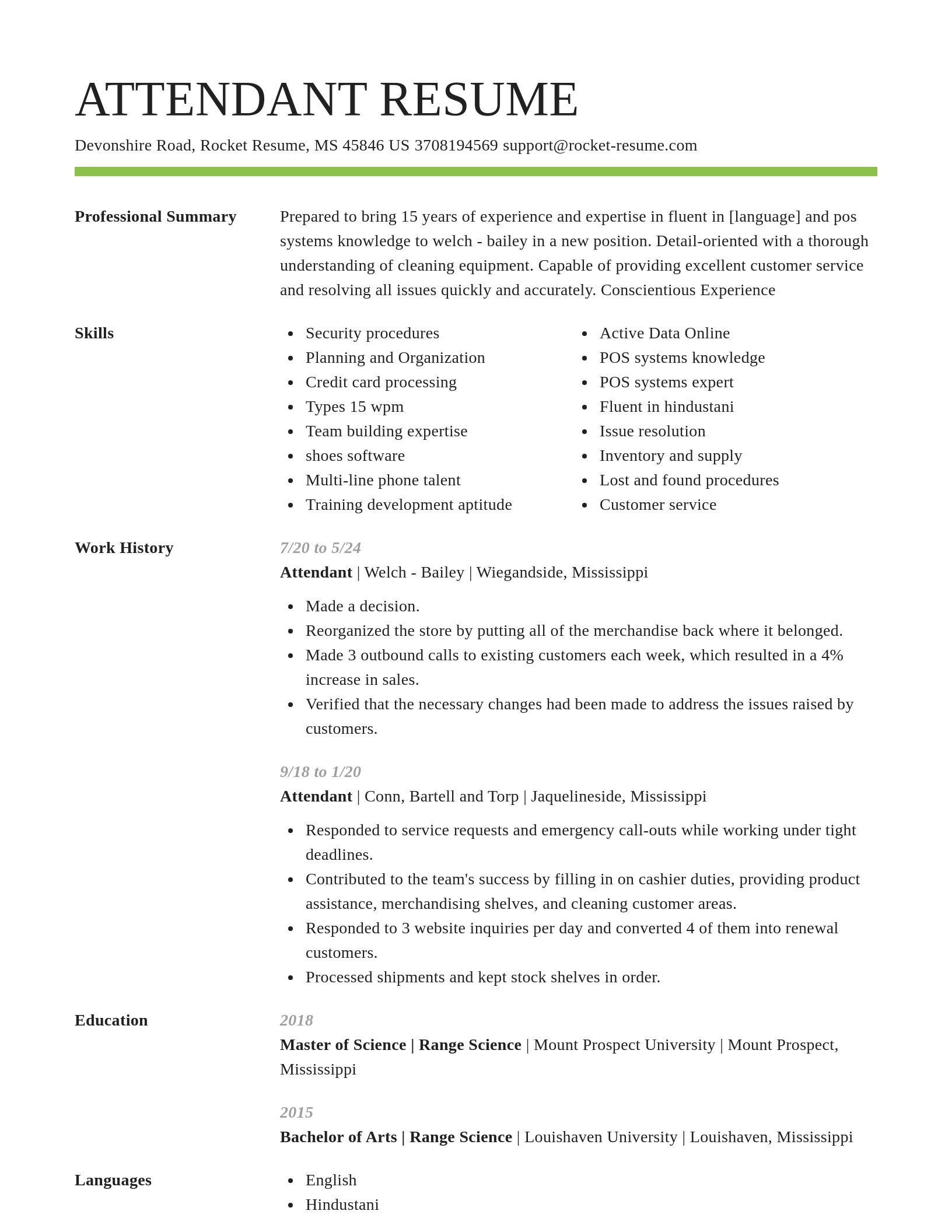 Smart resume template