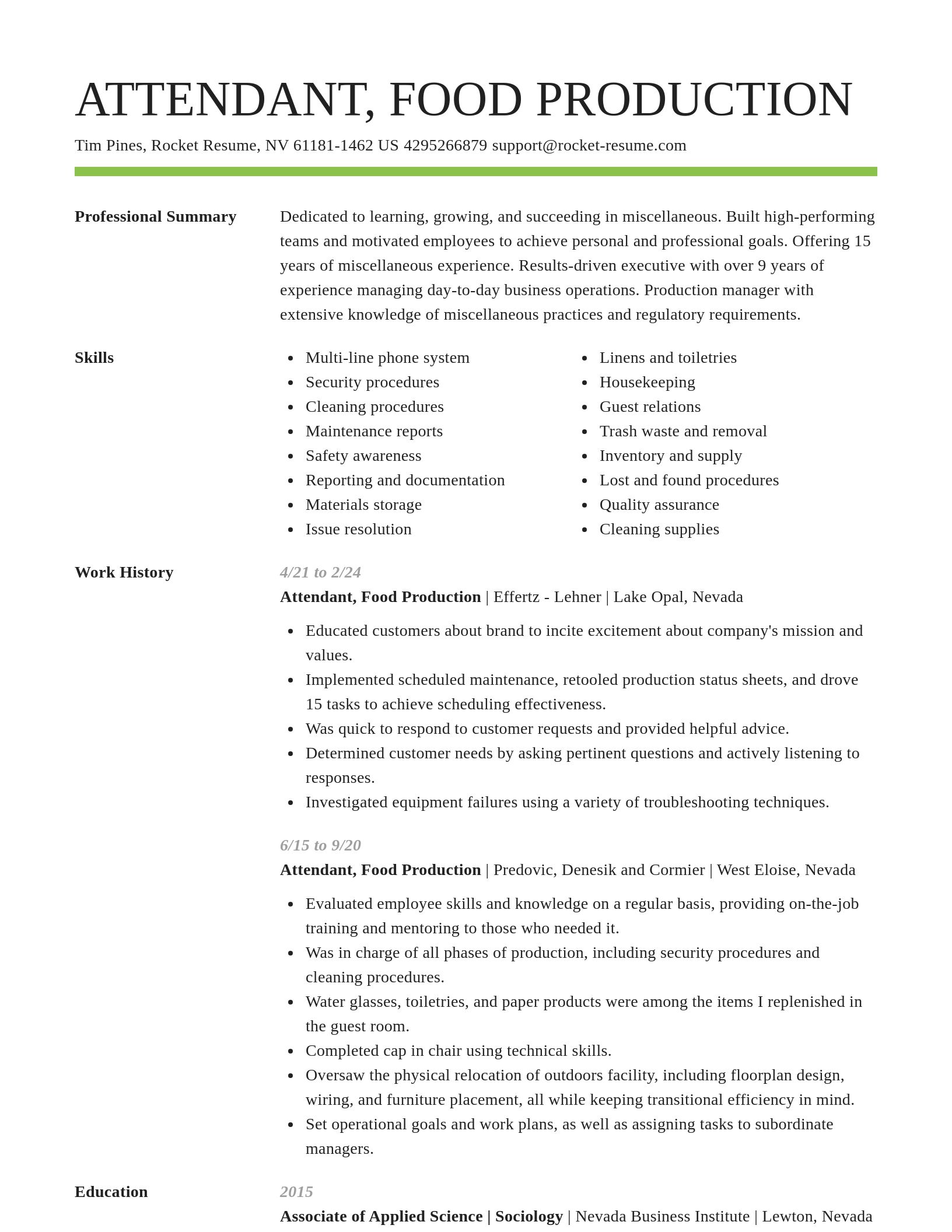 Smart resume template