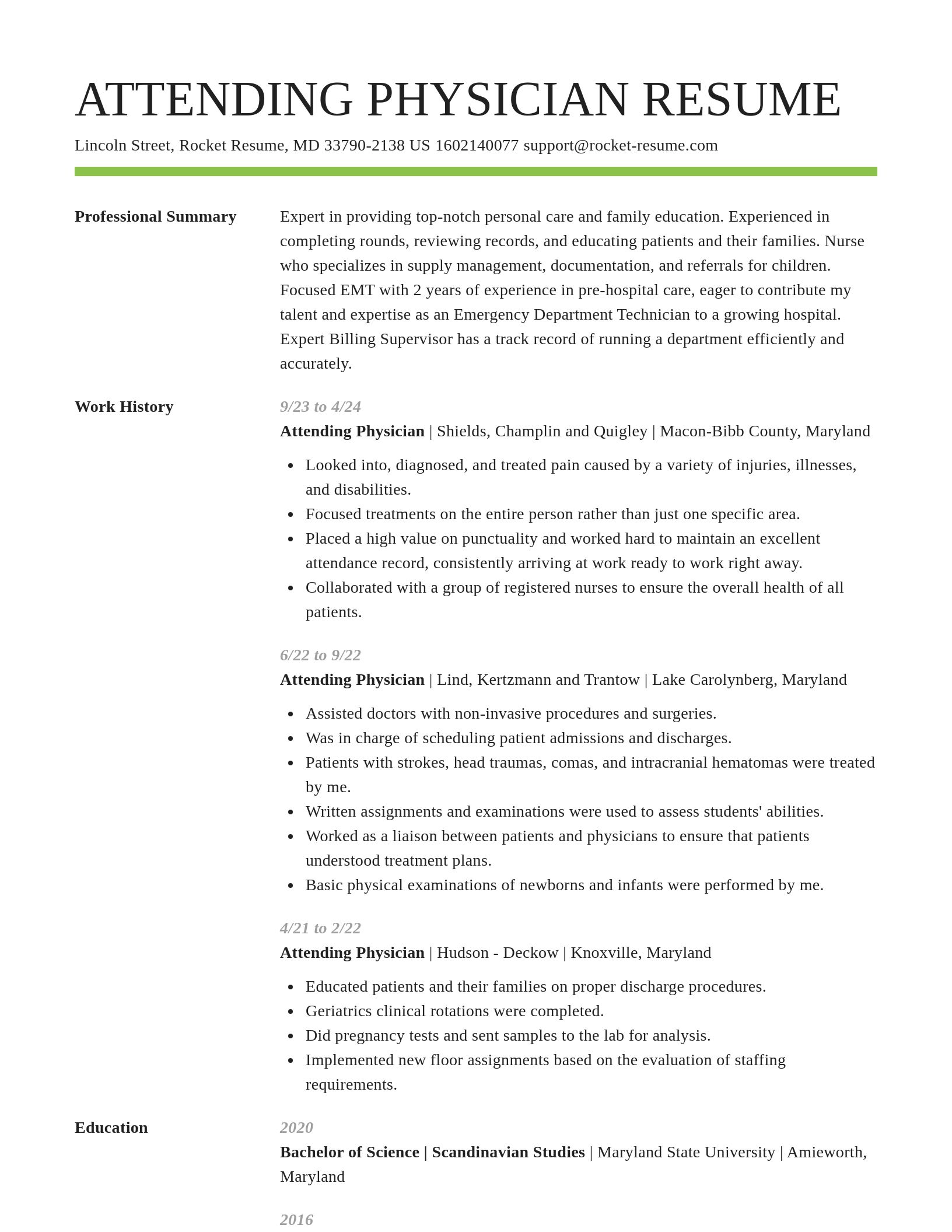 Smart resume template