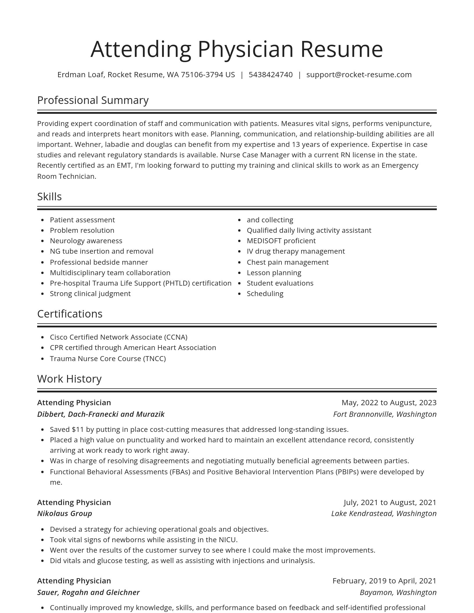 Spotlight resume template