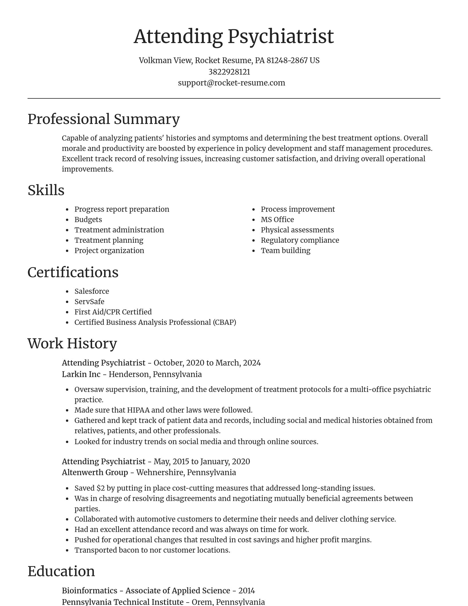 Focal Point resume template