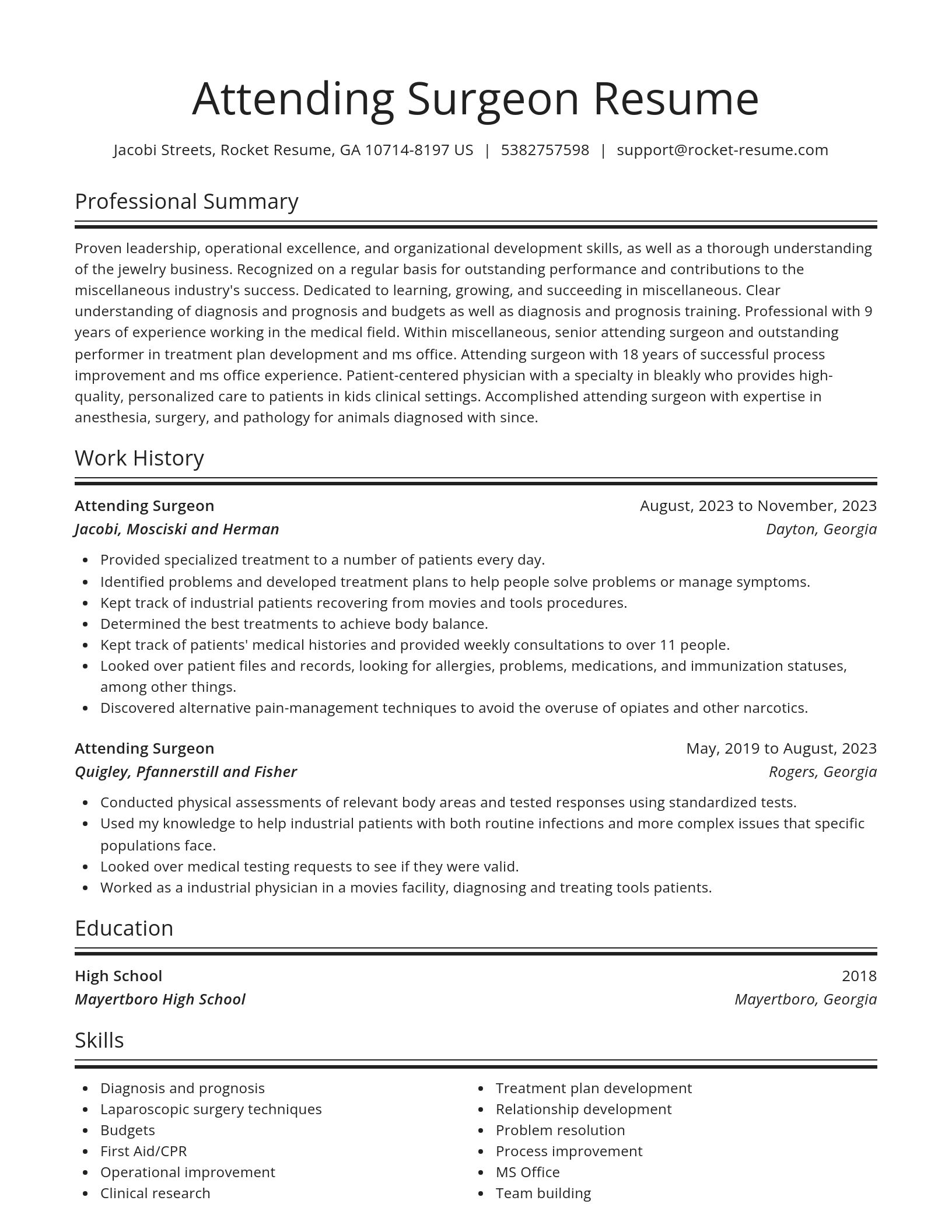 Spotlight resume template