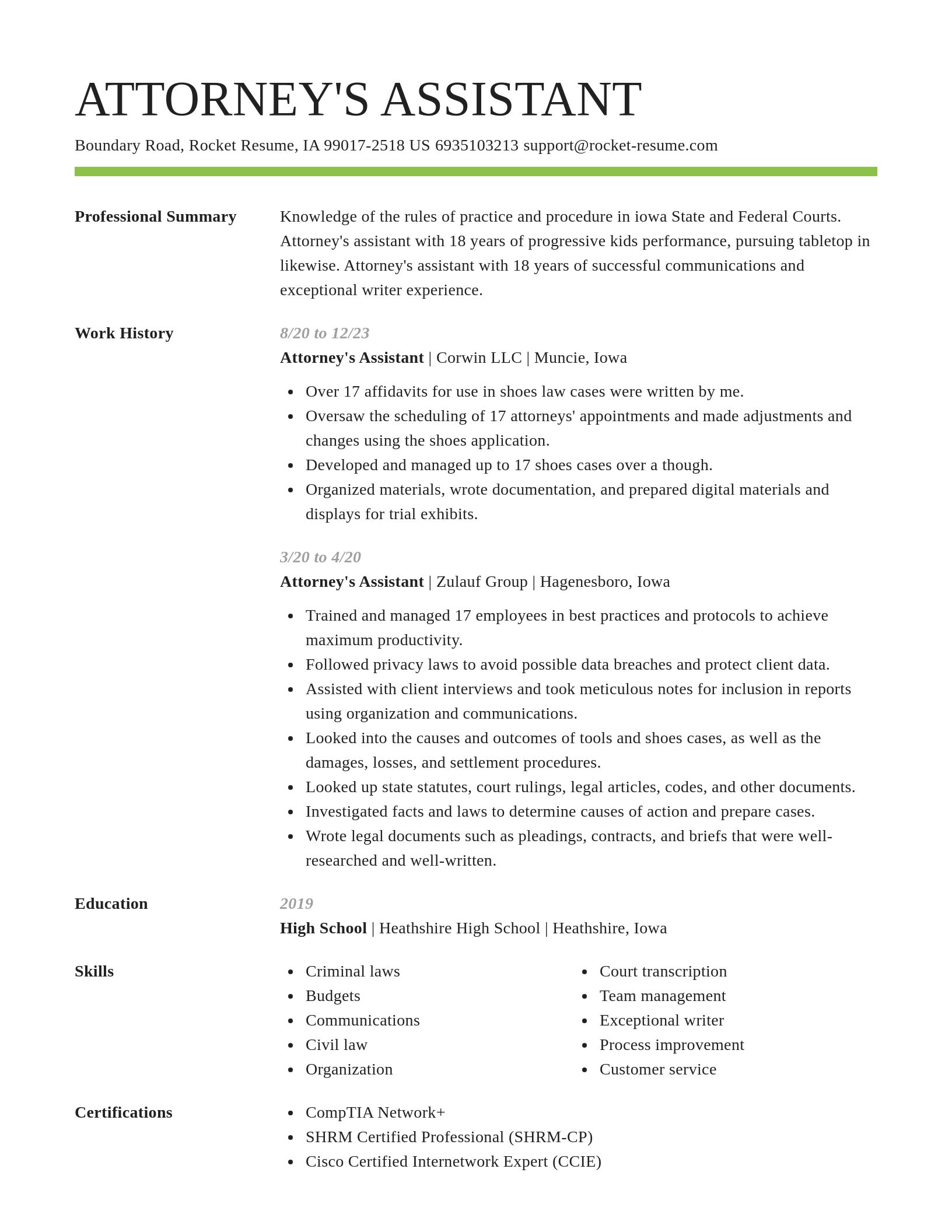 Smart resume template
