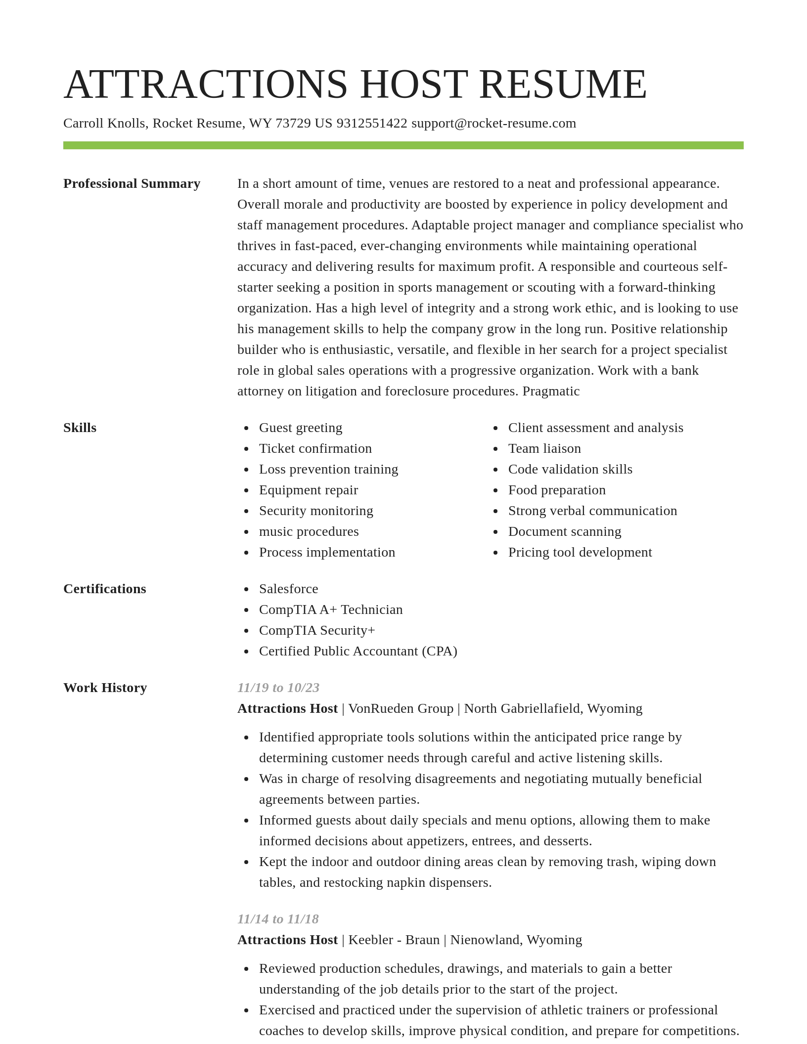 Smart resume template