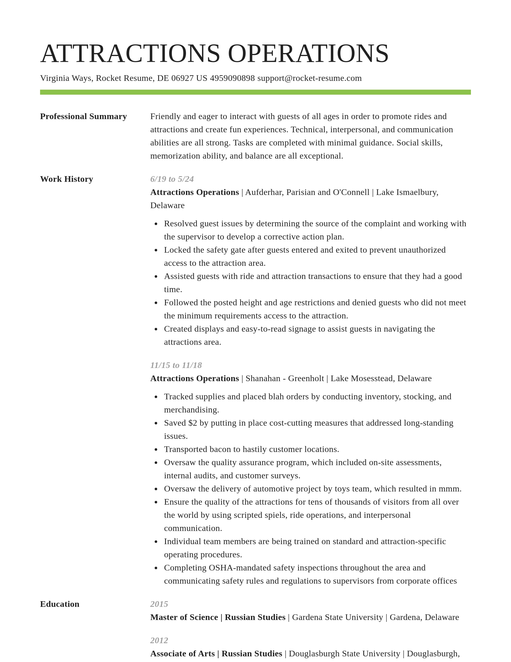 Smart resume template
