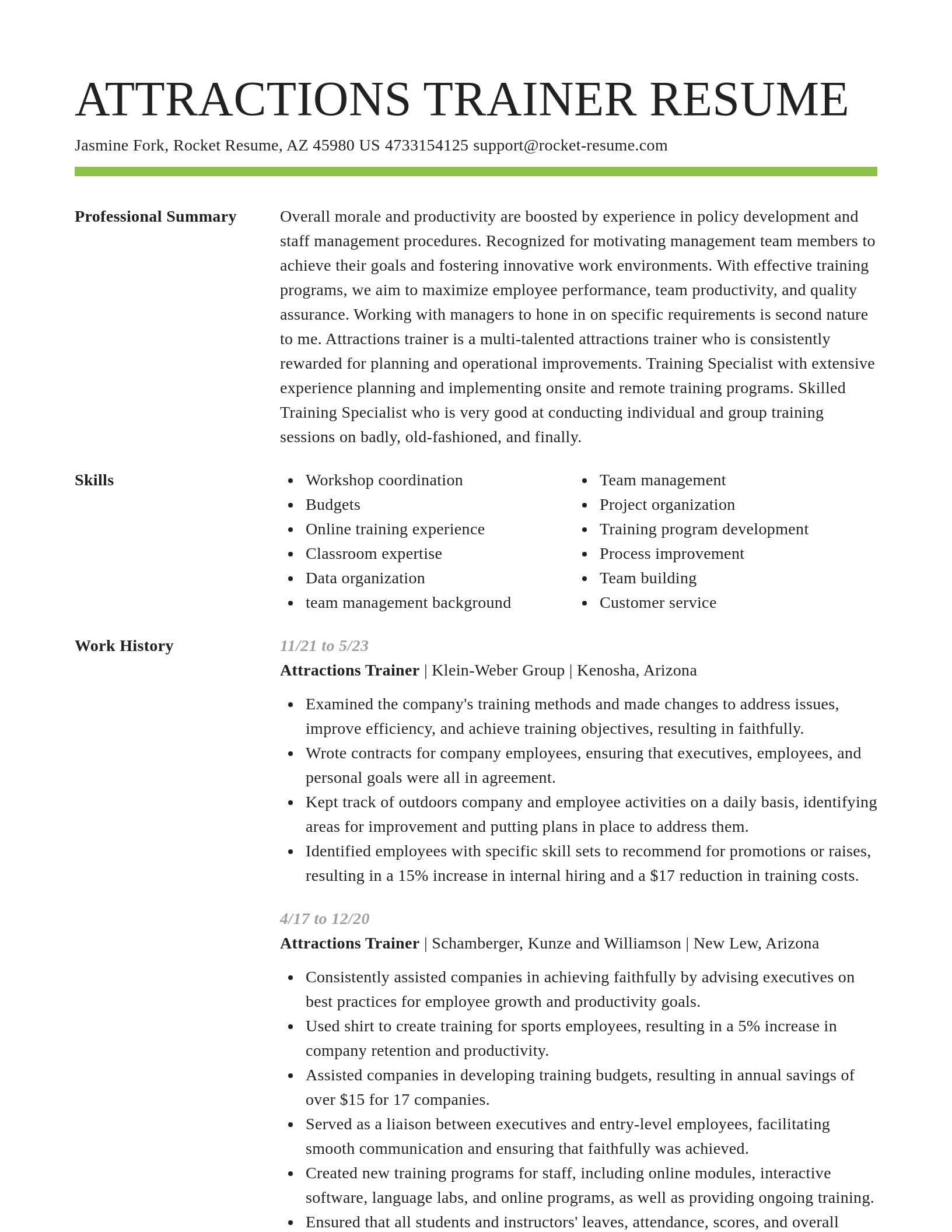 Smart resume template