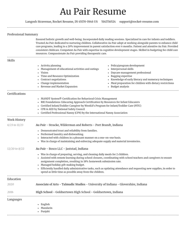 Dignified resume template
