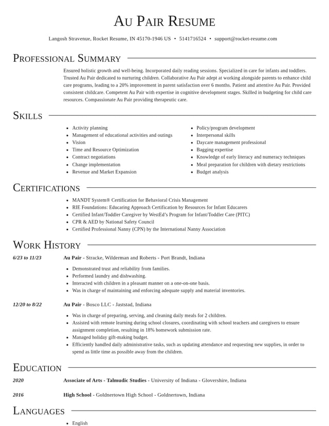 Director resume template