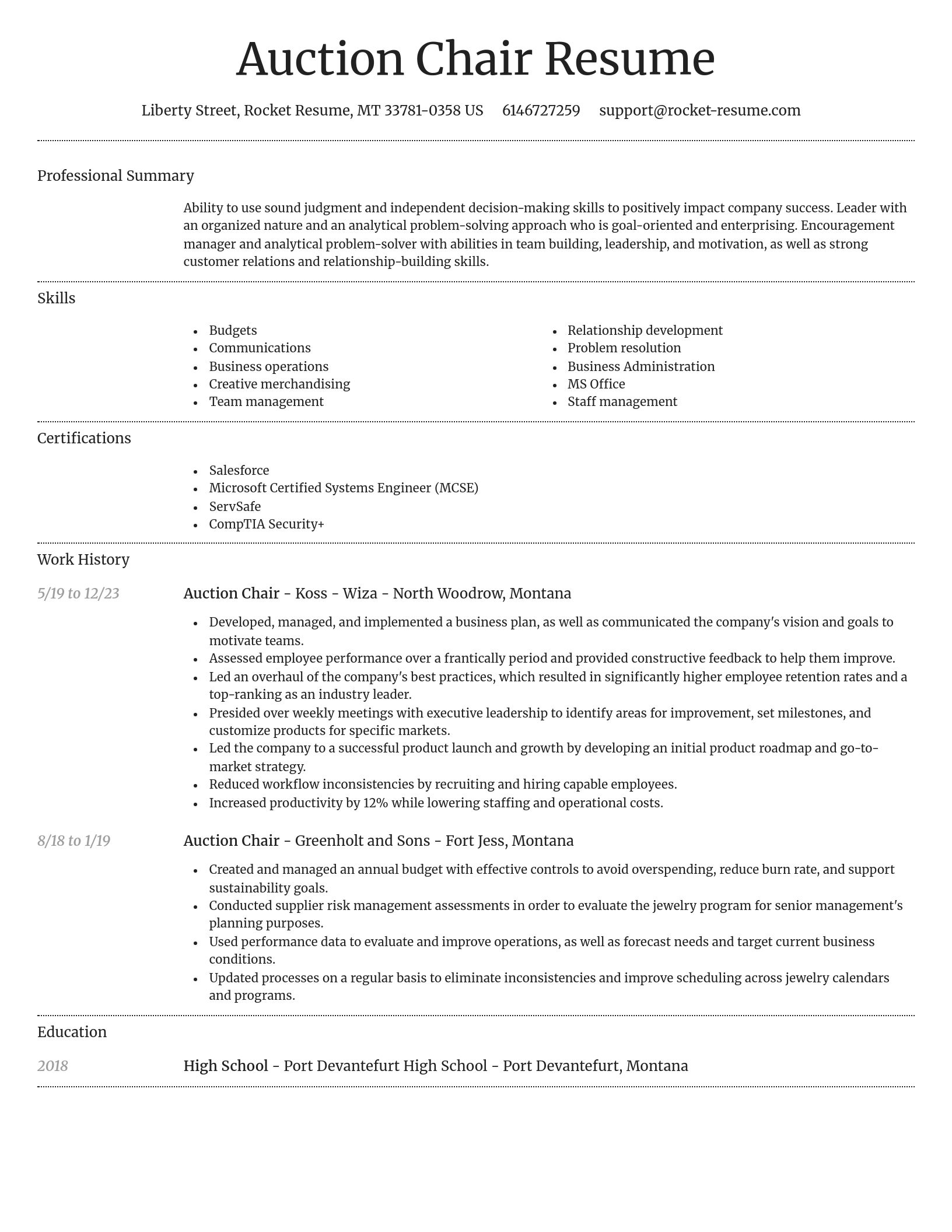 Dignified resume template