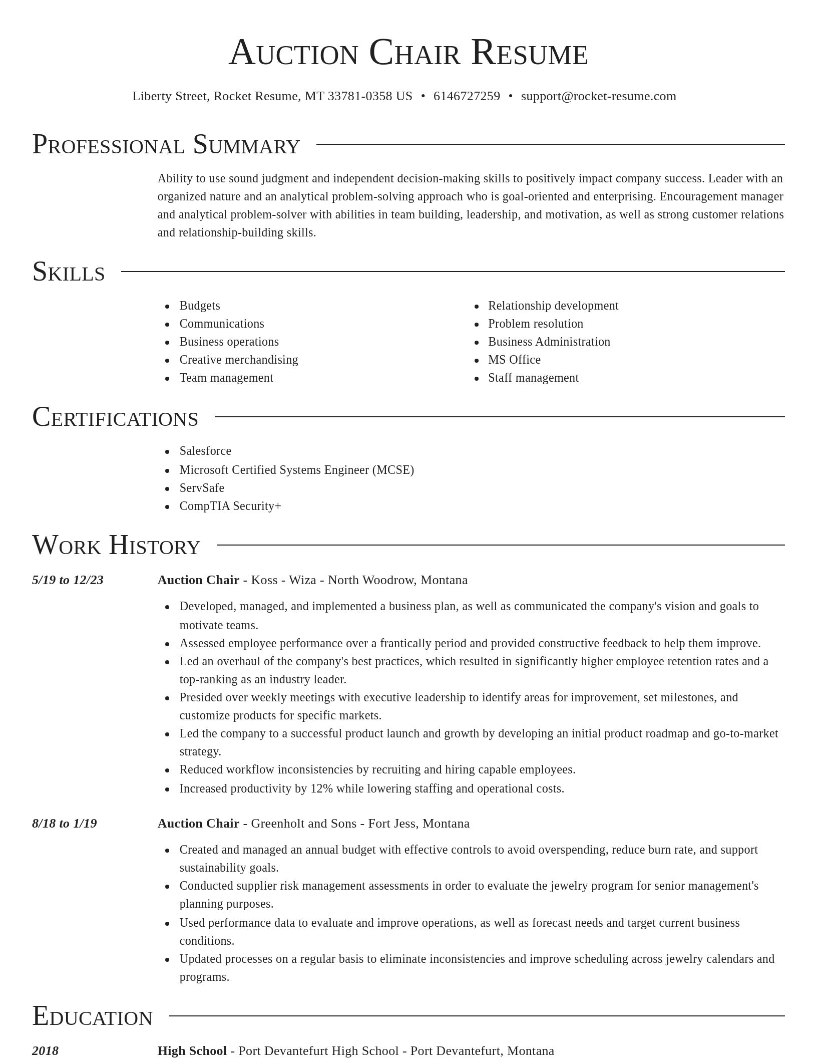 Director resume template