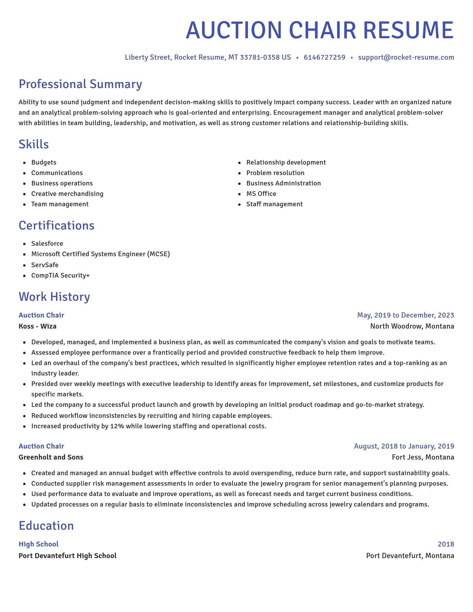 Novel resume template
