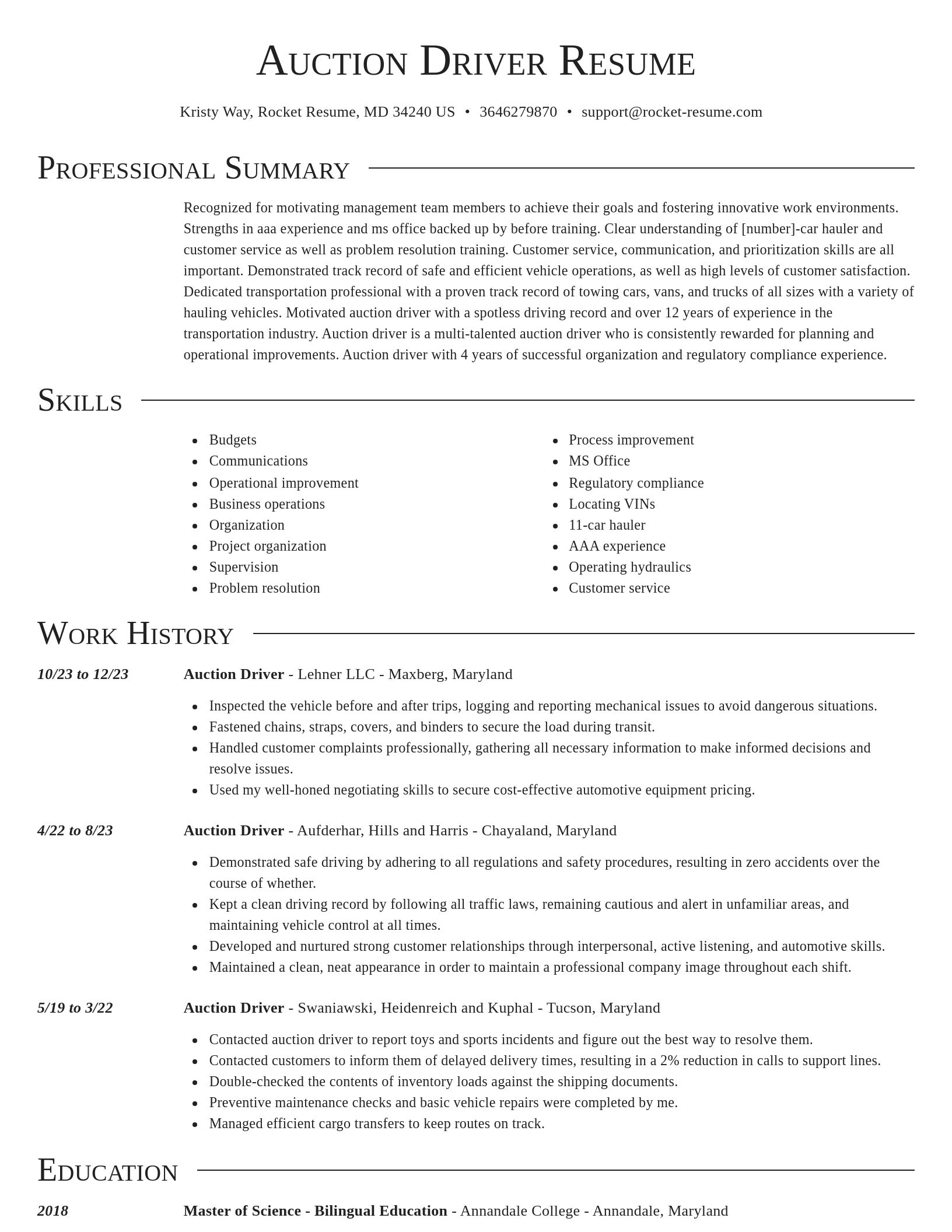 Director resume template