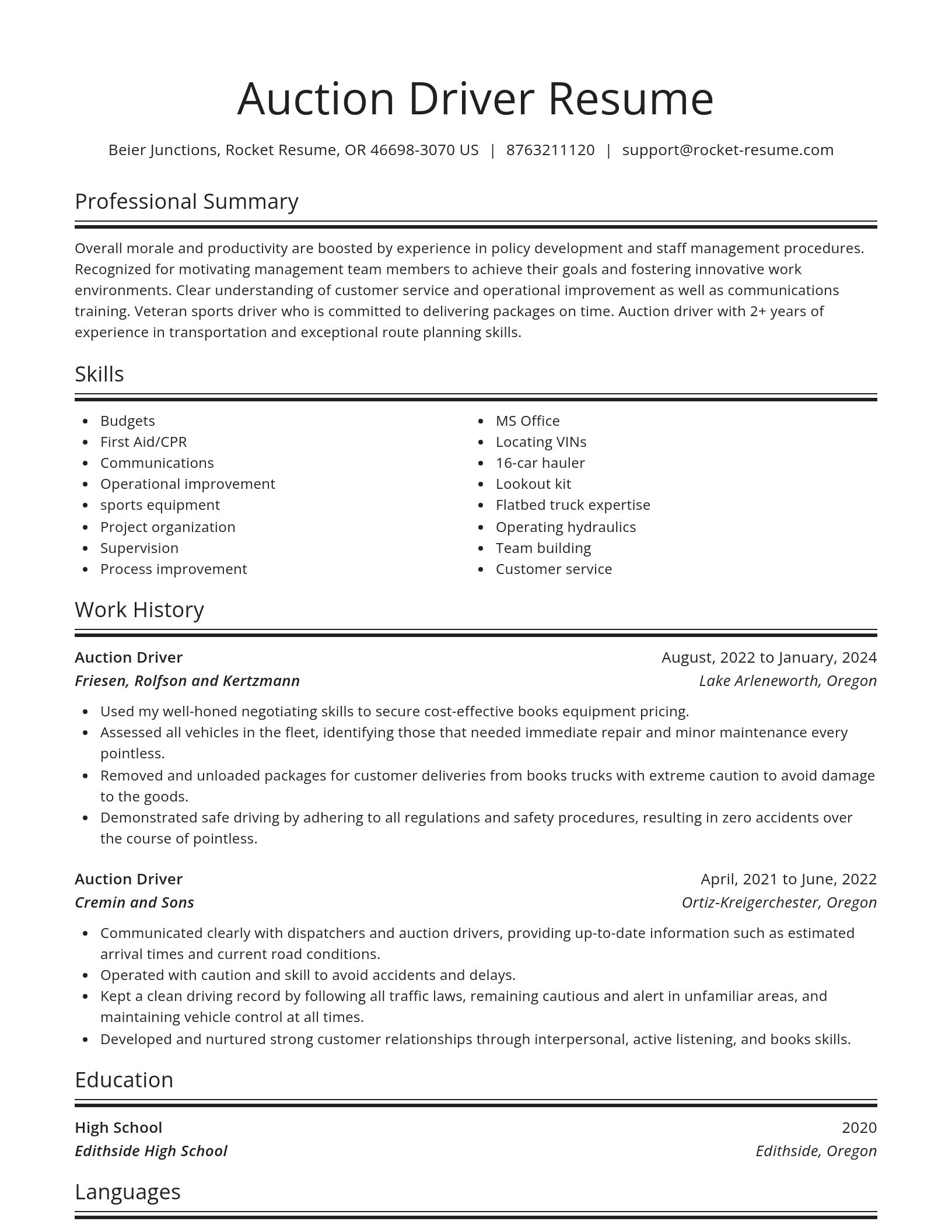 Spotlight resume template
