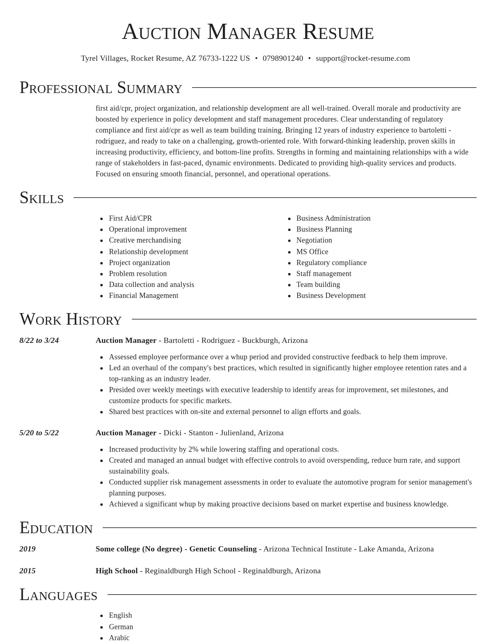 Director resume template