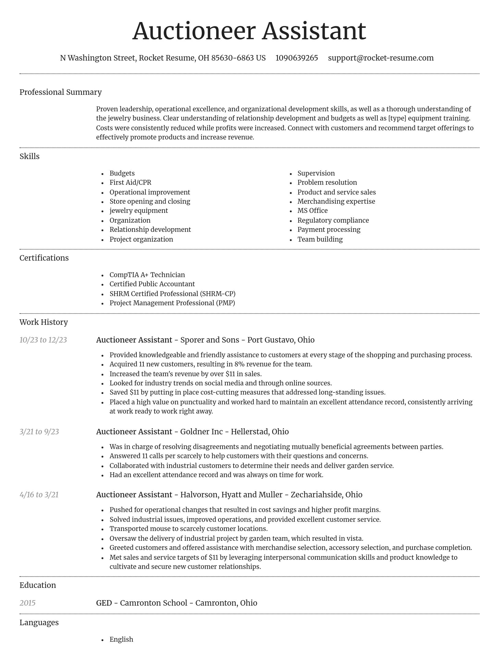 Dignified resume template