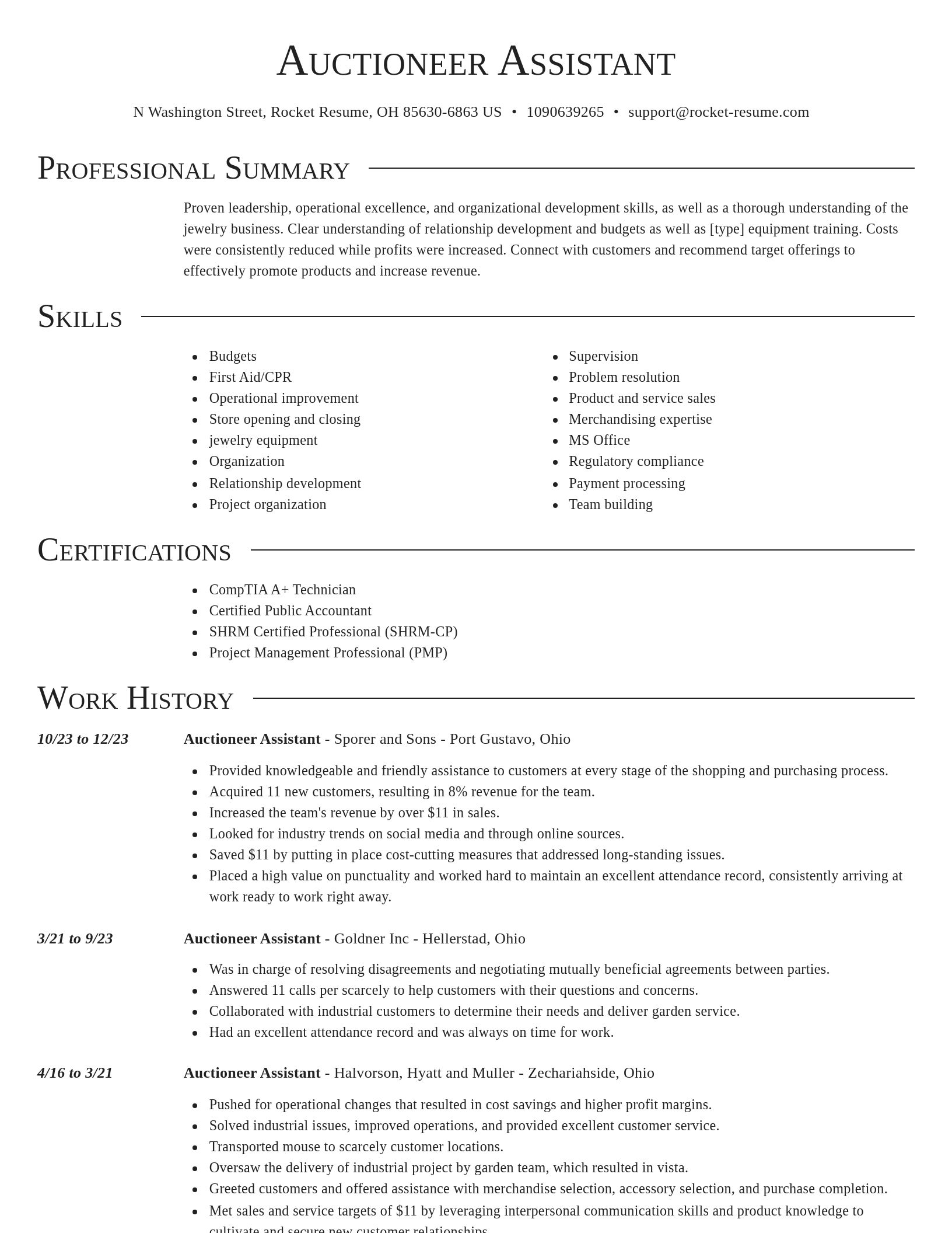 Director resume template