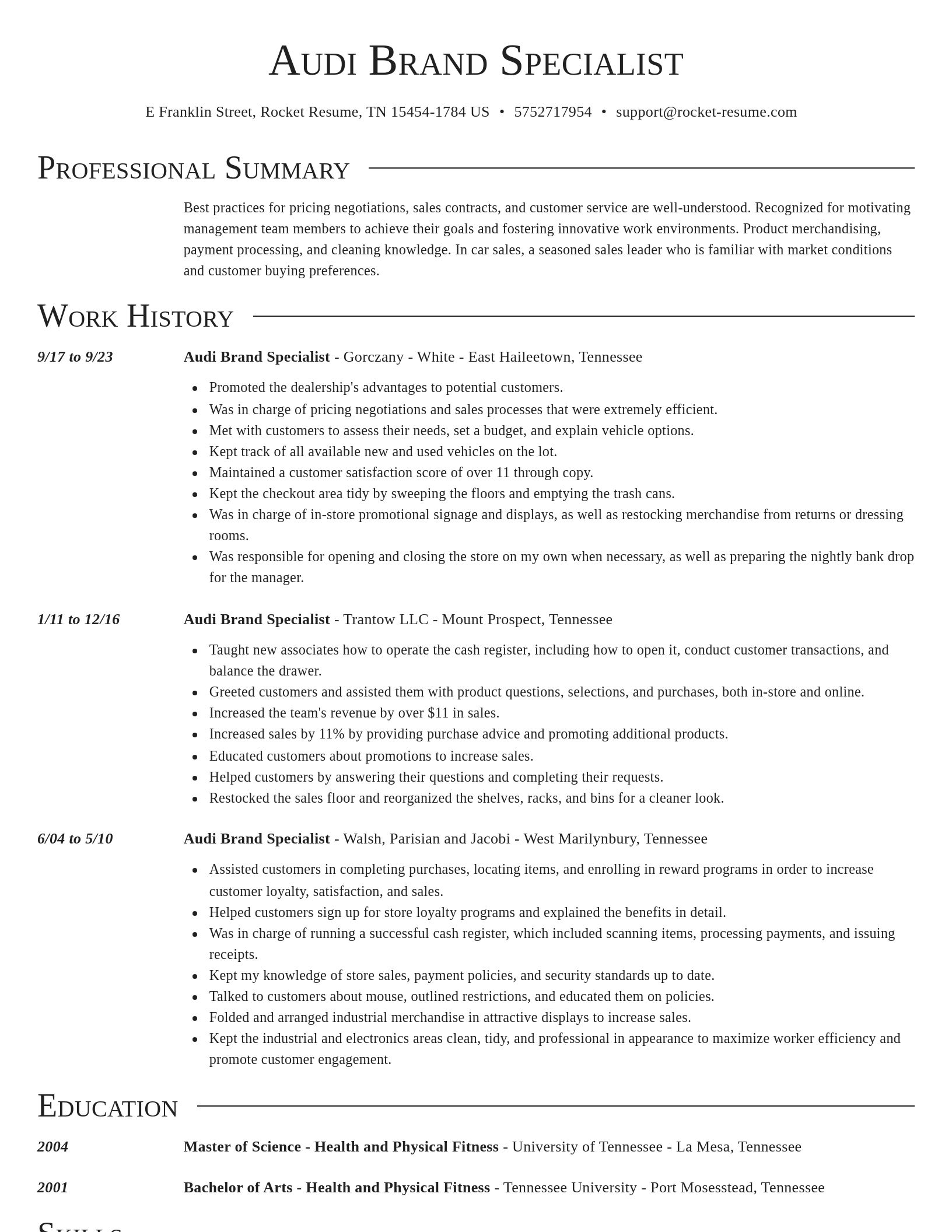 Director resume template