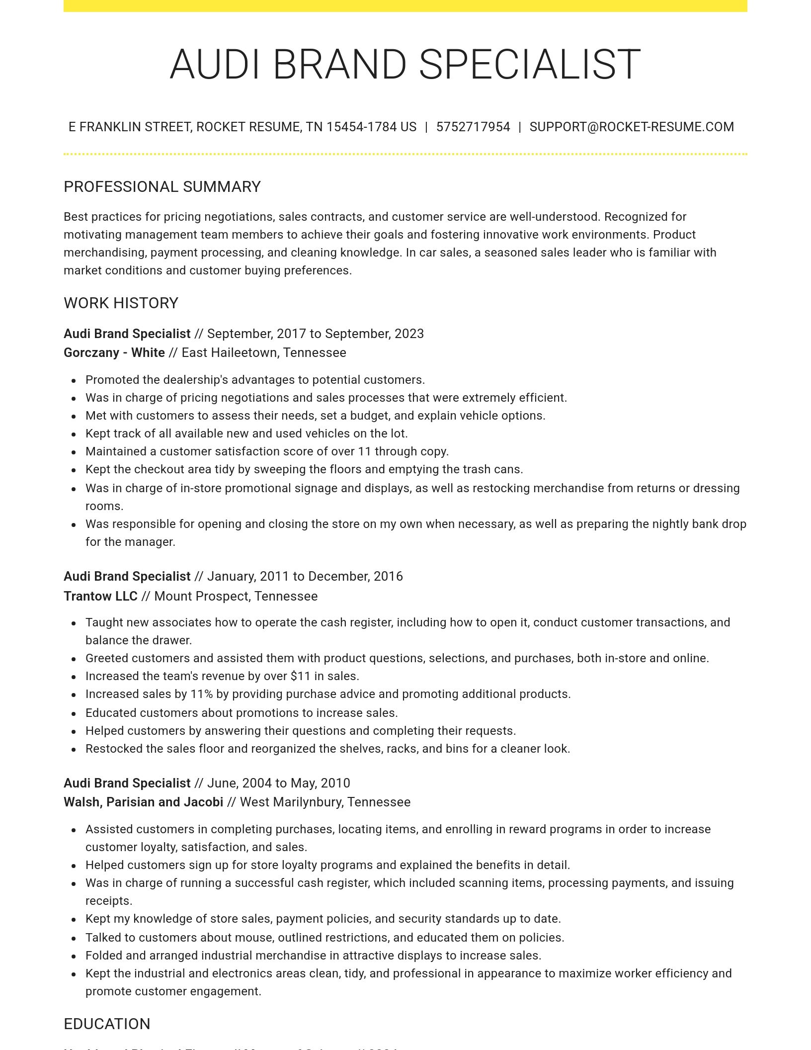 Grand resume template