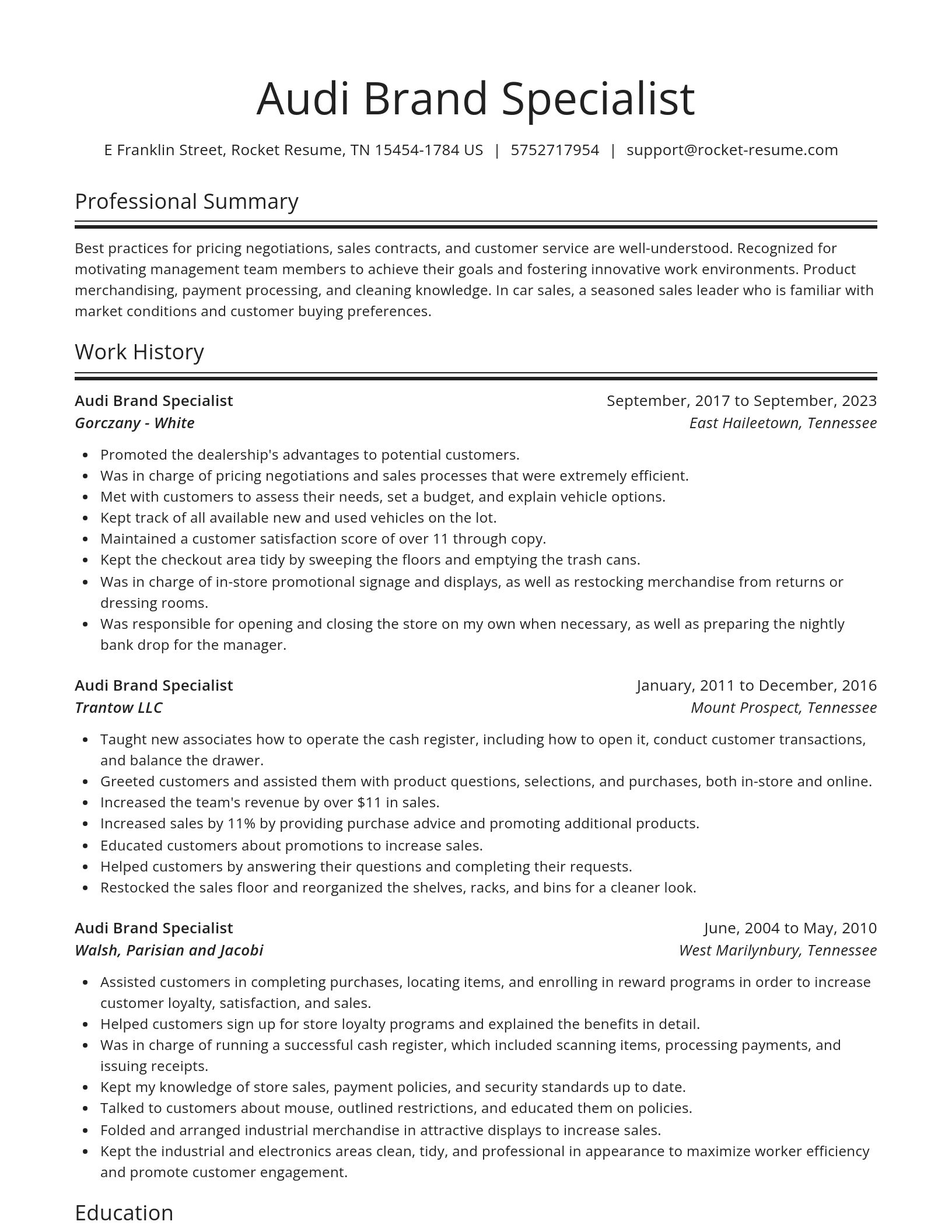 Spotlight resume template
