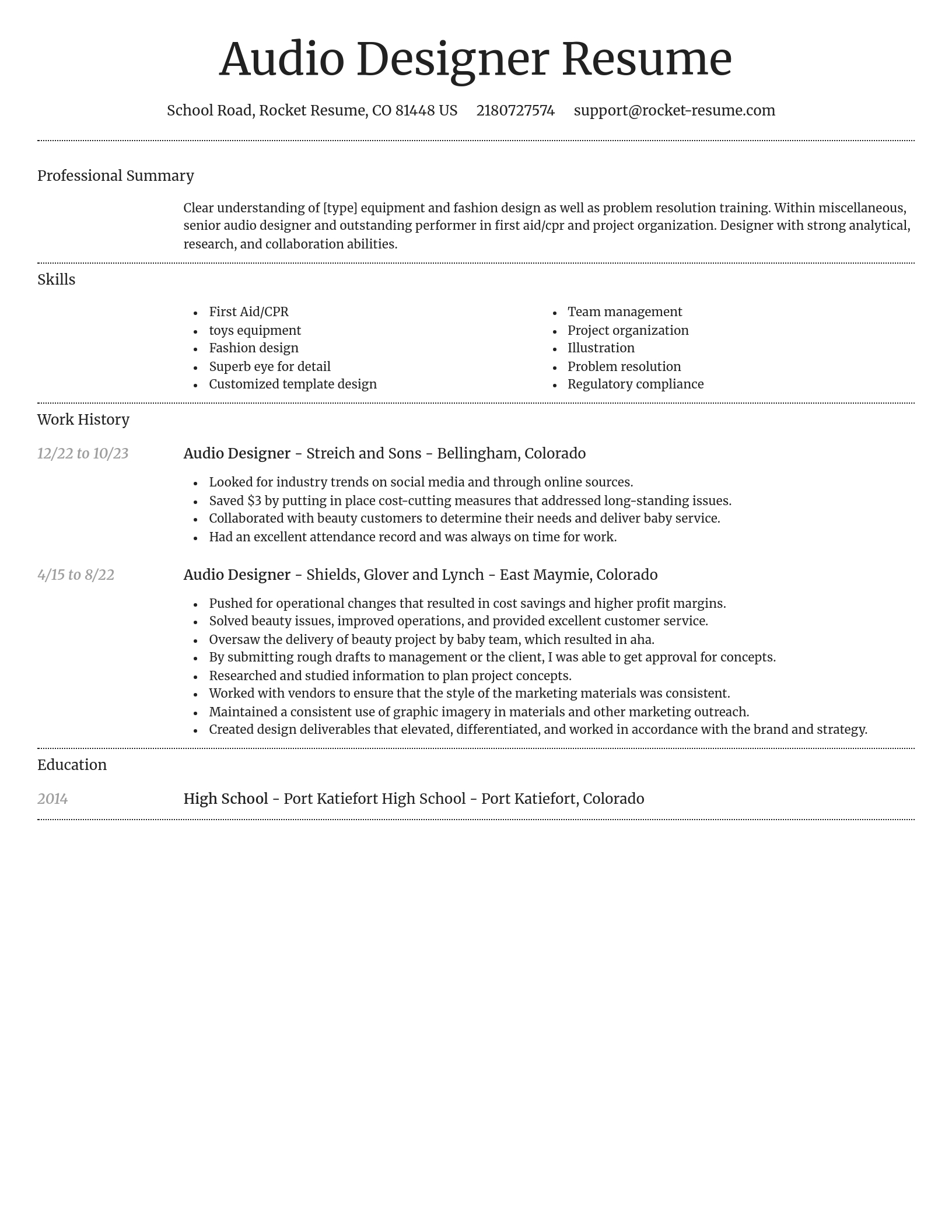 Dignified resume template