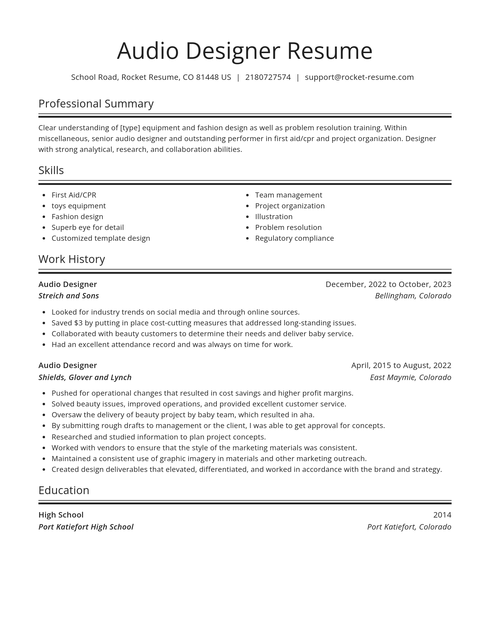 Spotlight resume template