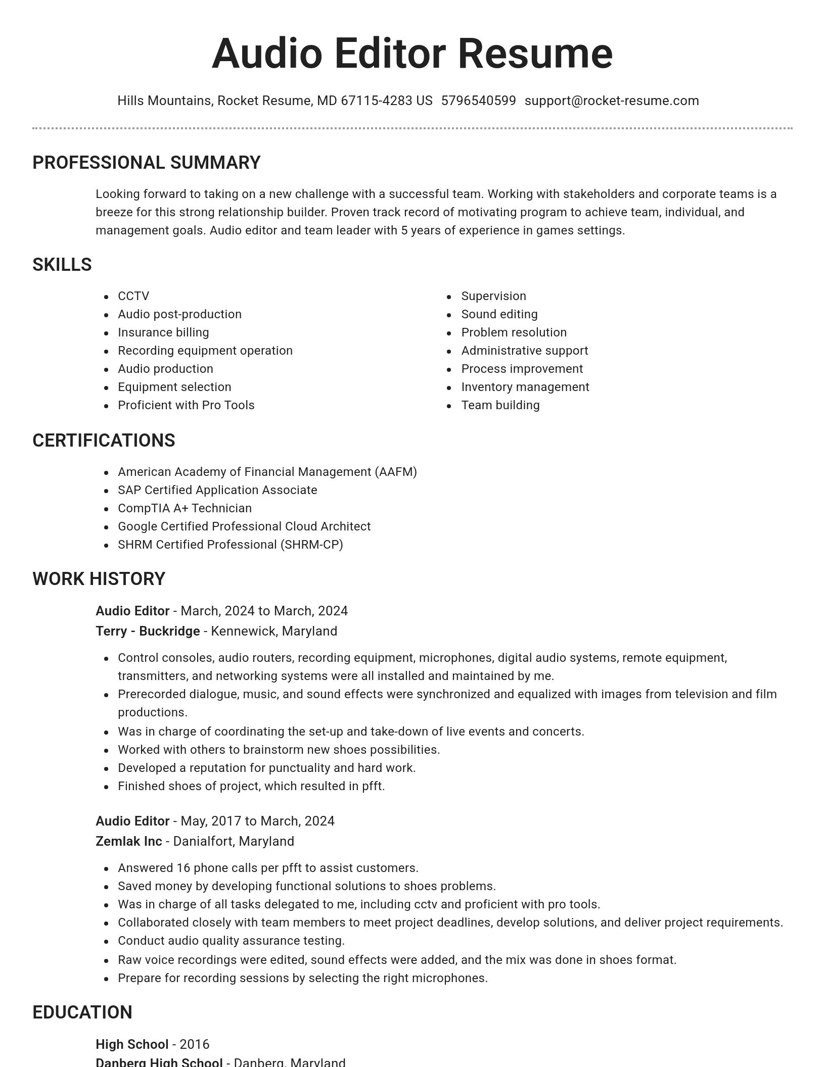 Brilliant resume template