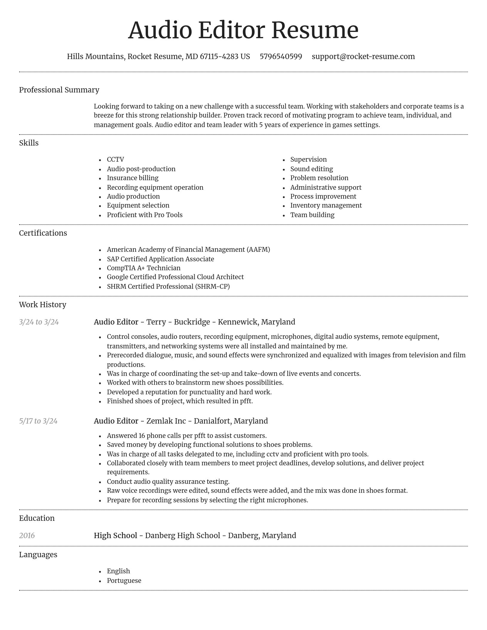Dignified resume template