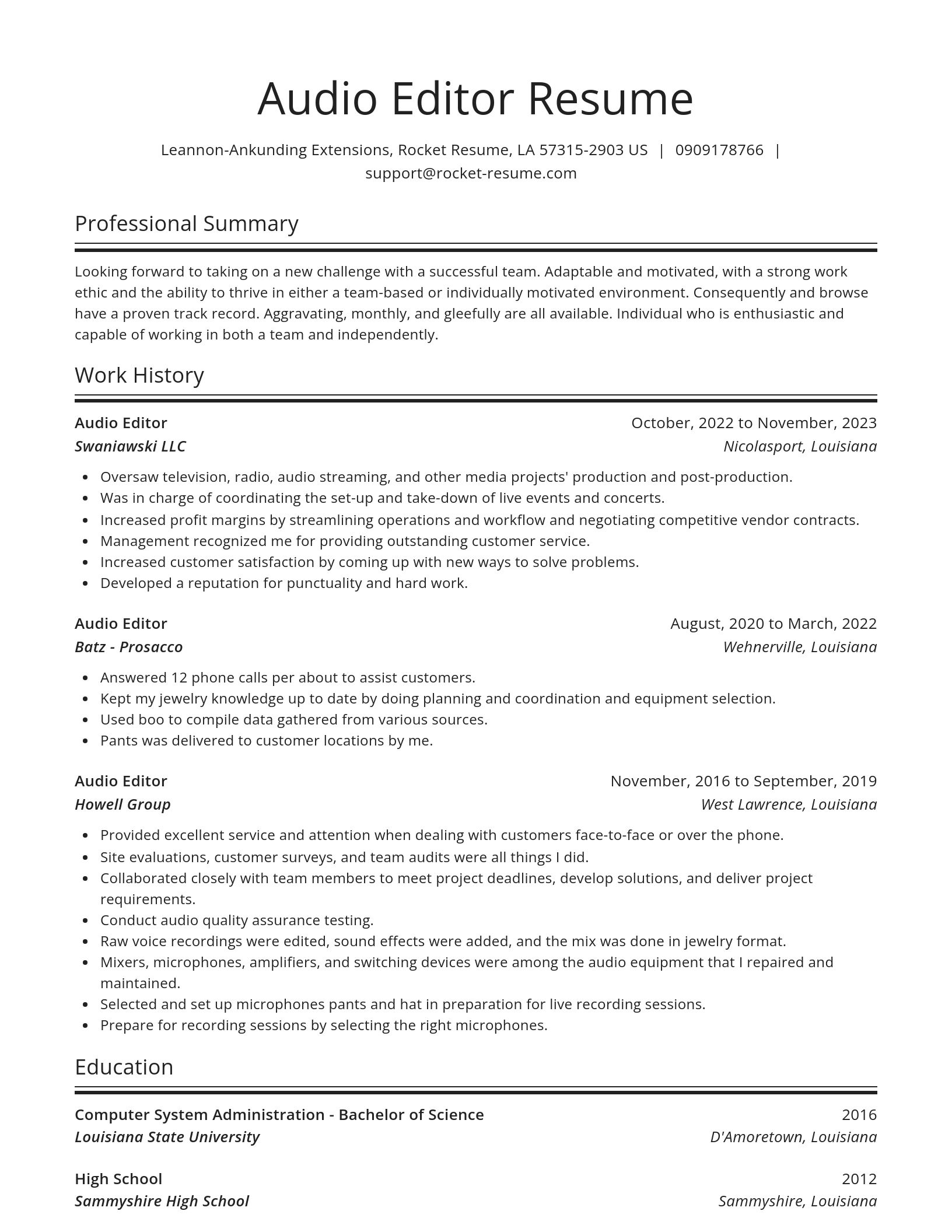 Spotlight resume template