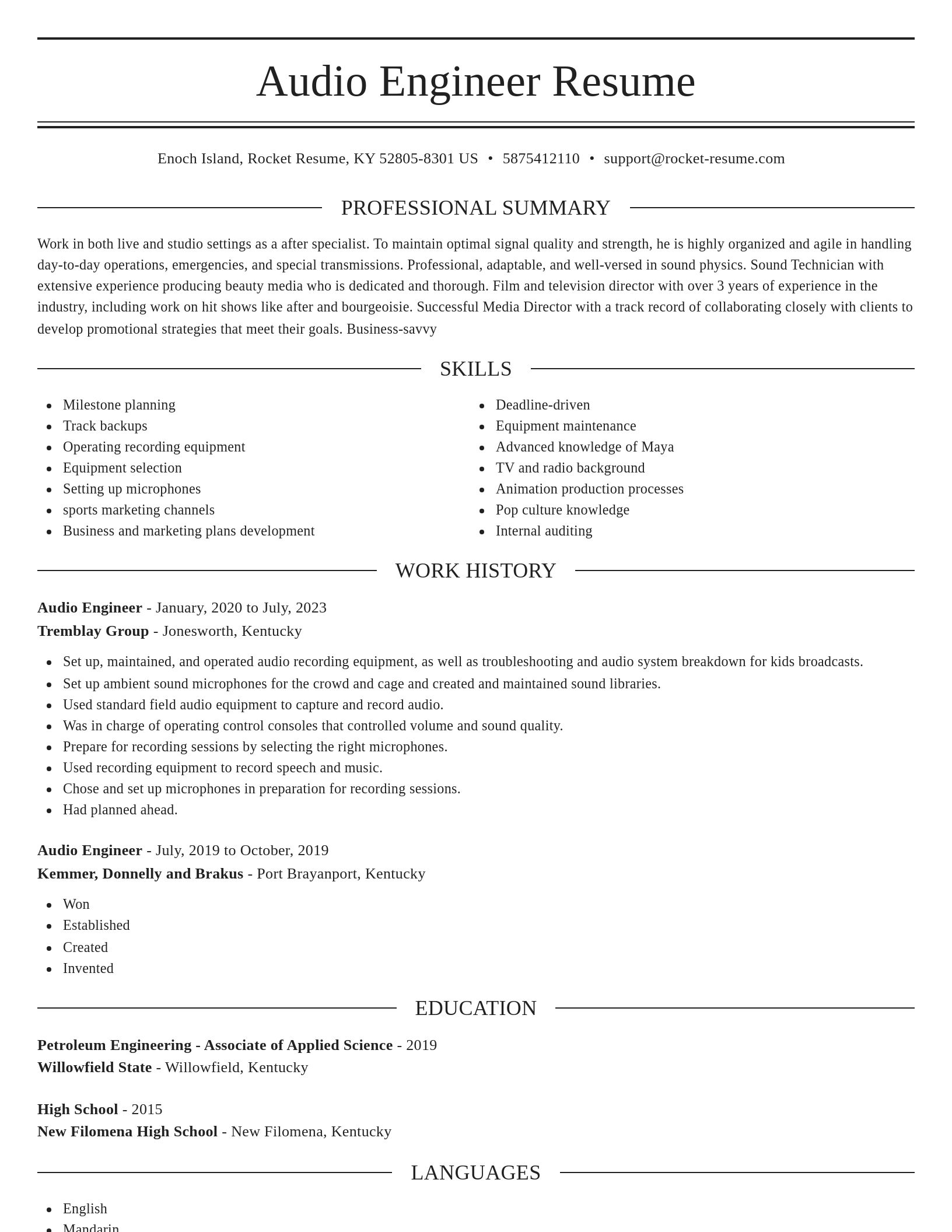 Elegant resume template