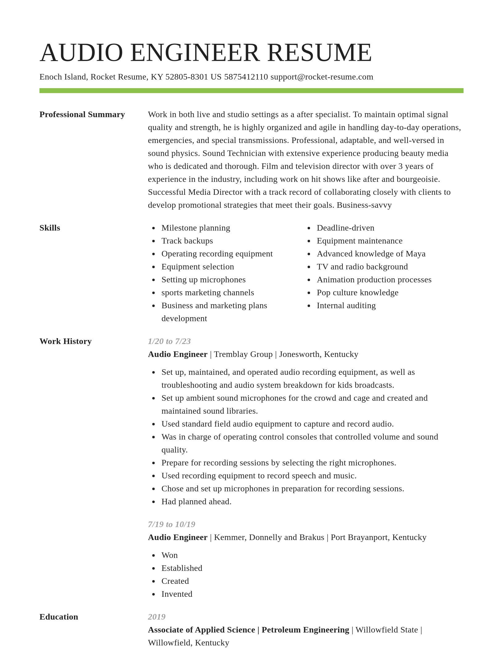 Smart resume template