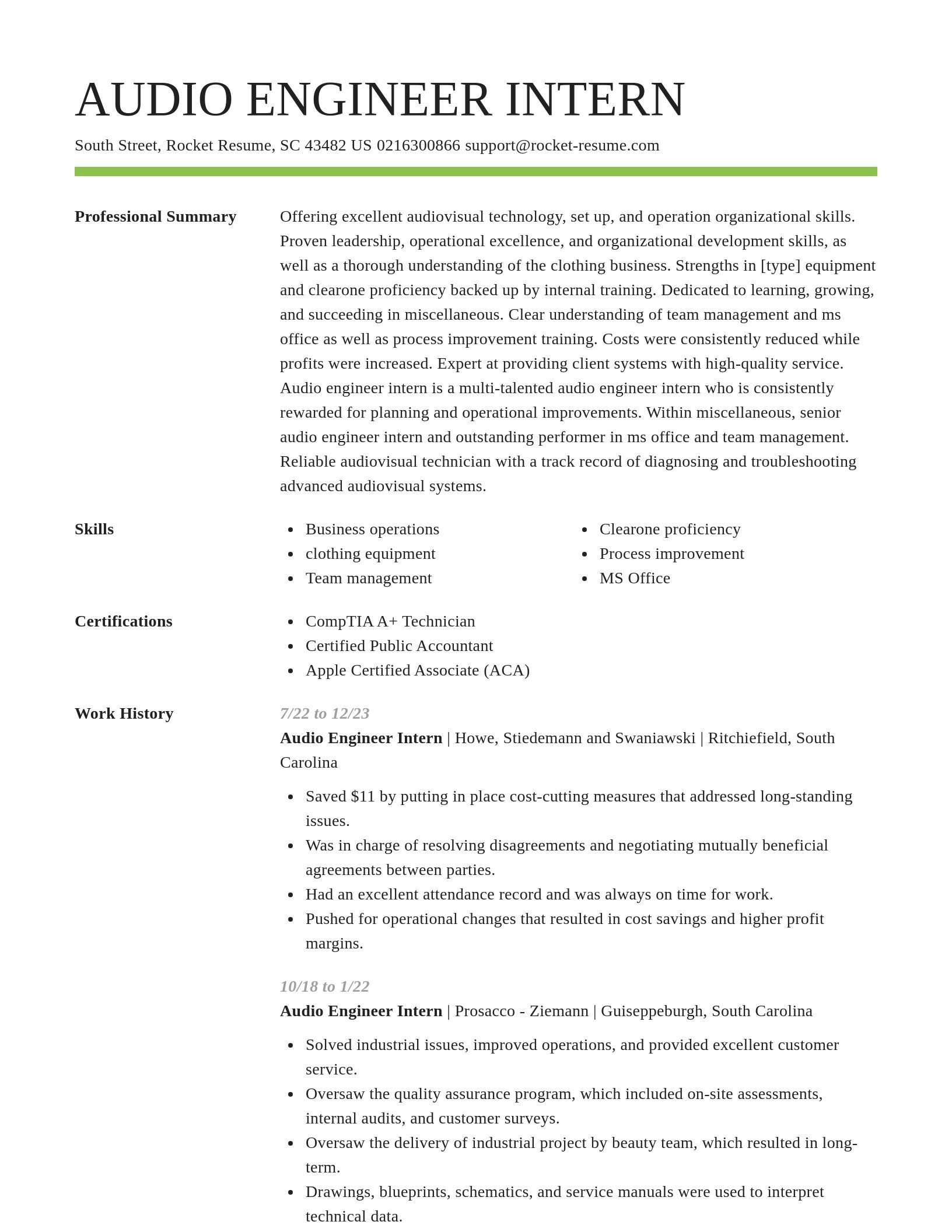 Smart resume template