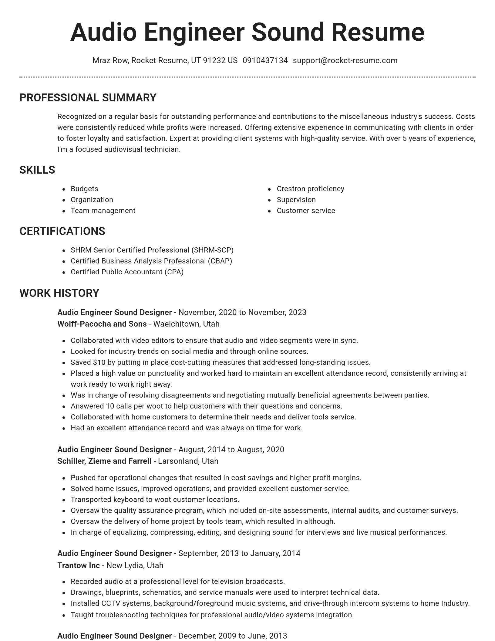 Brilliant resume template
