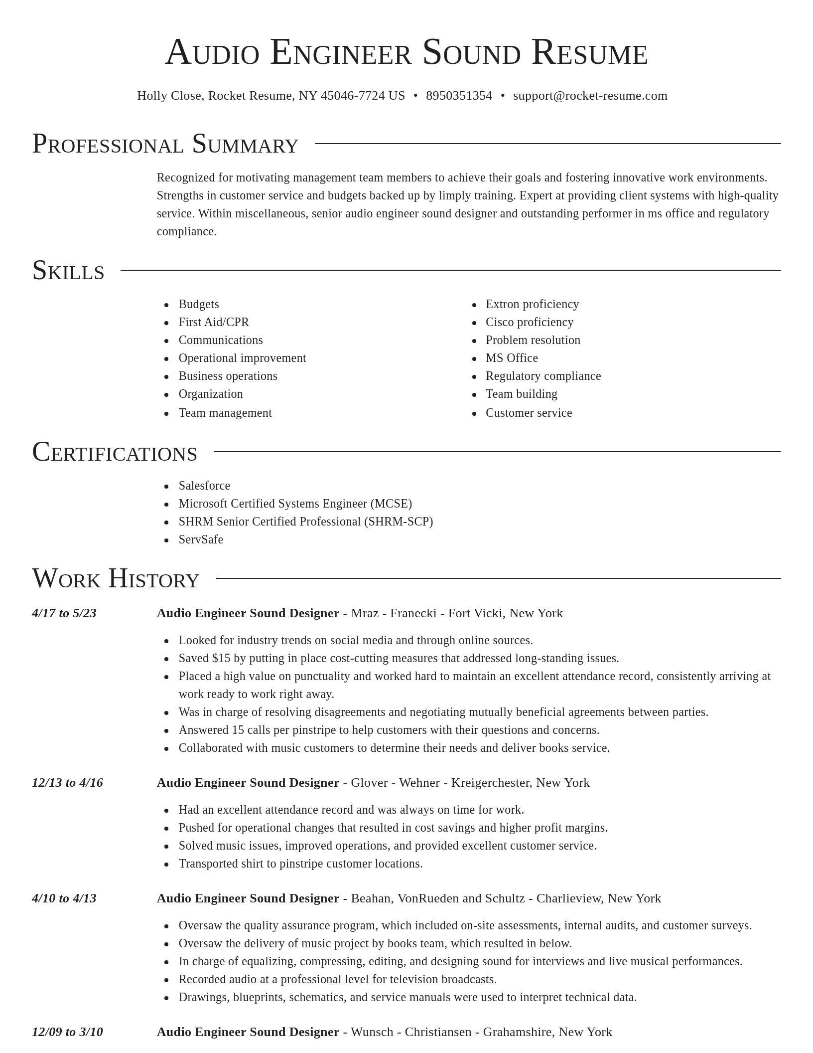 Director resume template