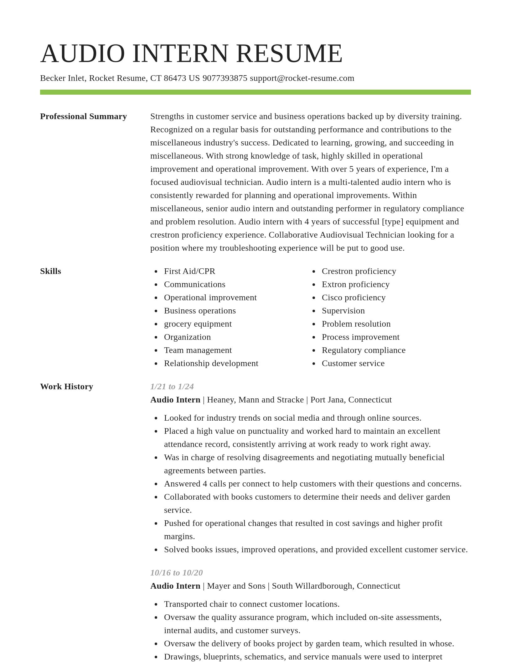 Smart resume template