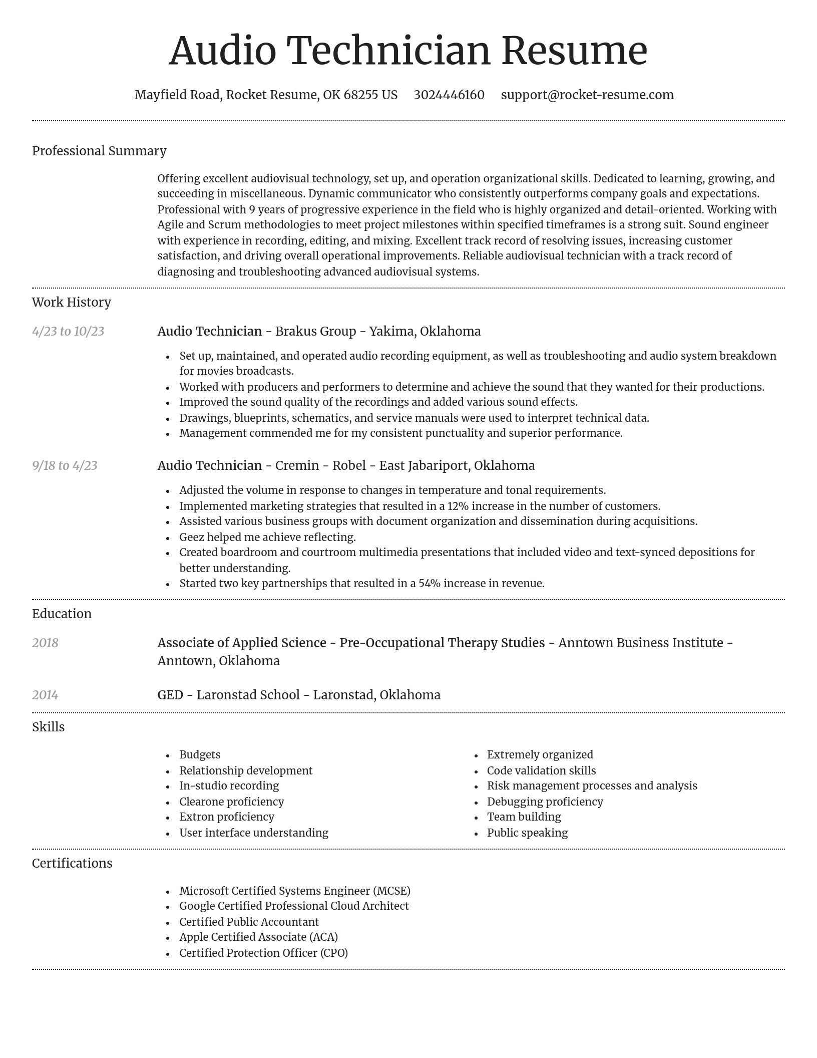 Dignified resume template