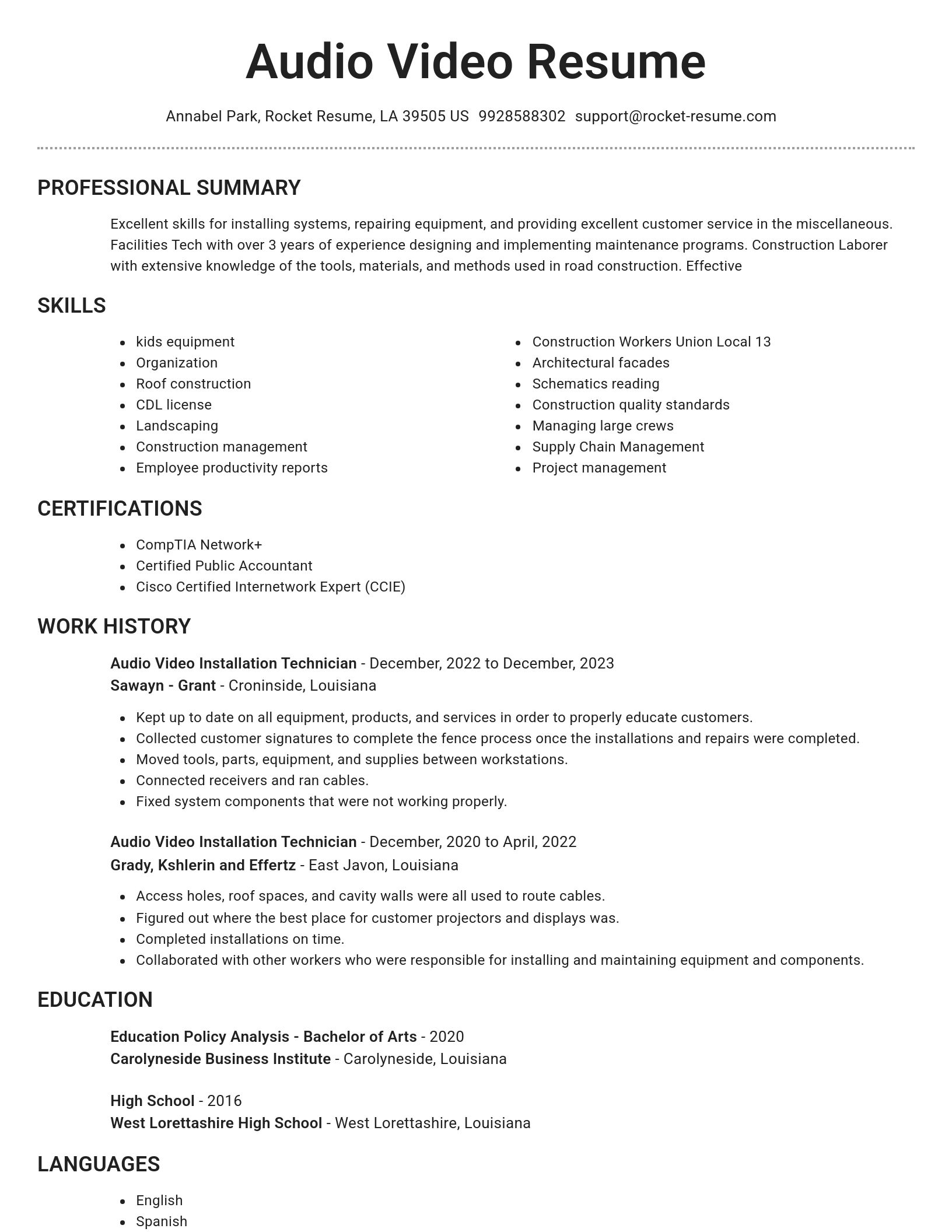 Brilliant resume template