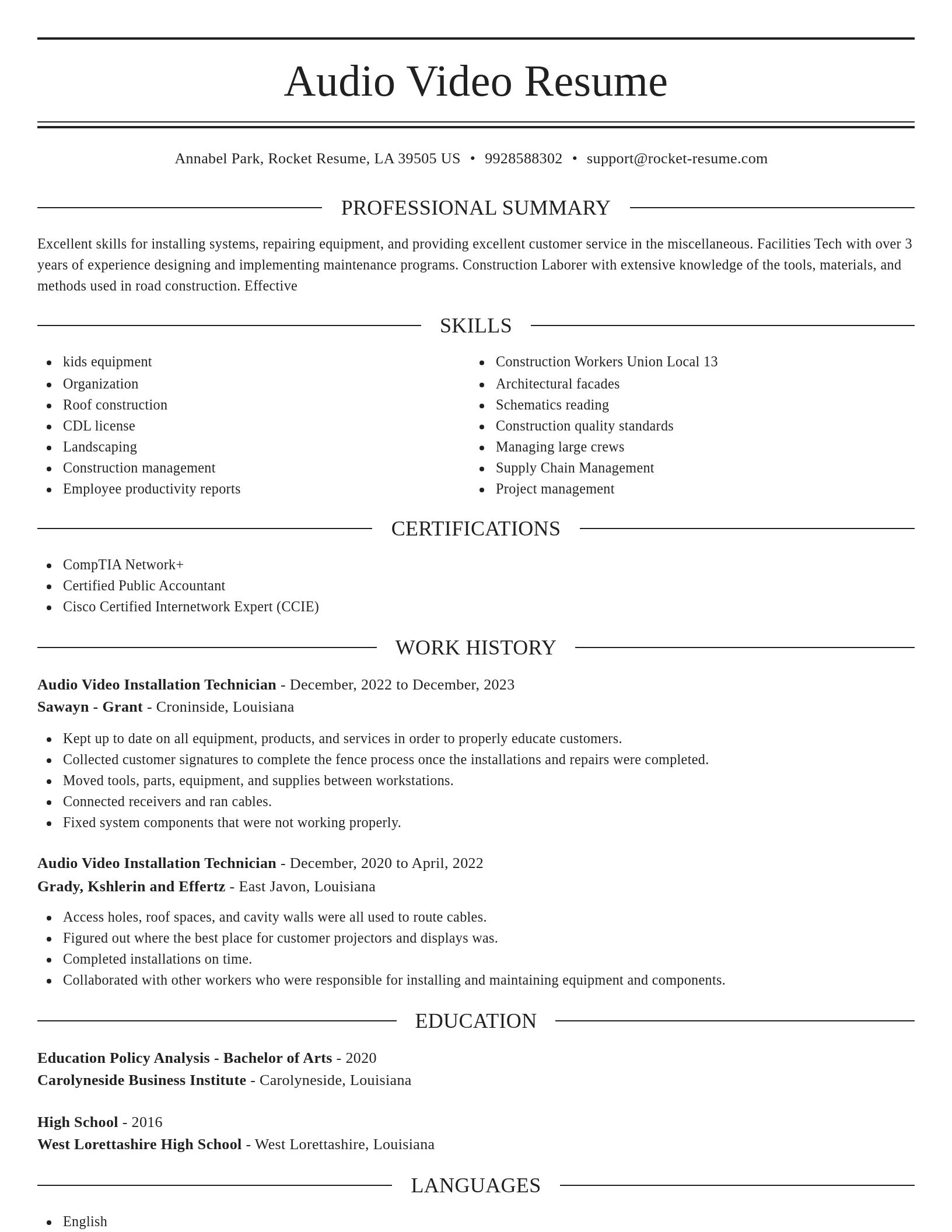 Elegant resume template