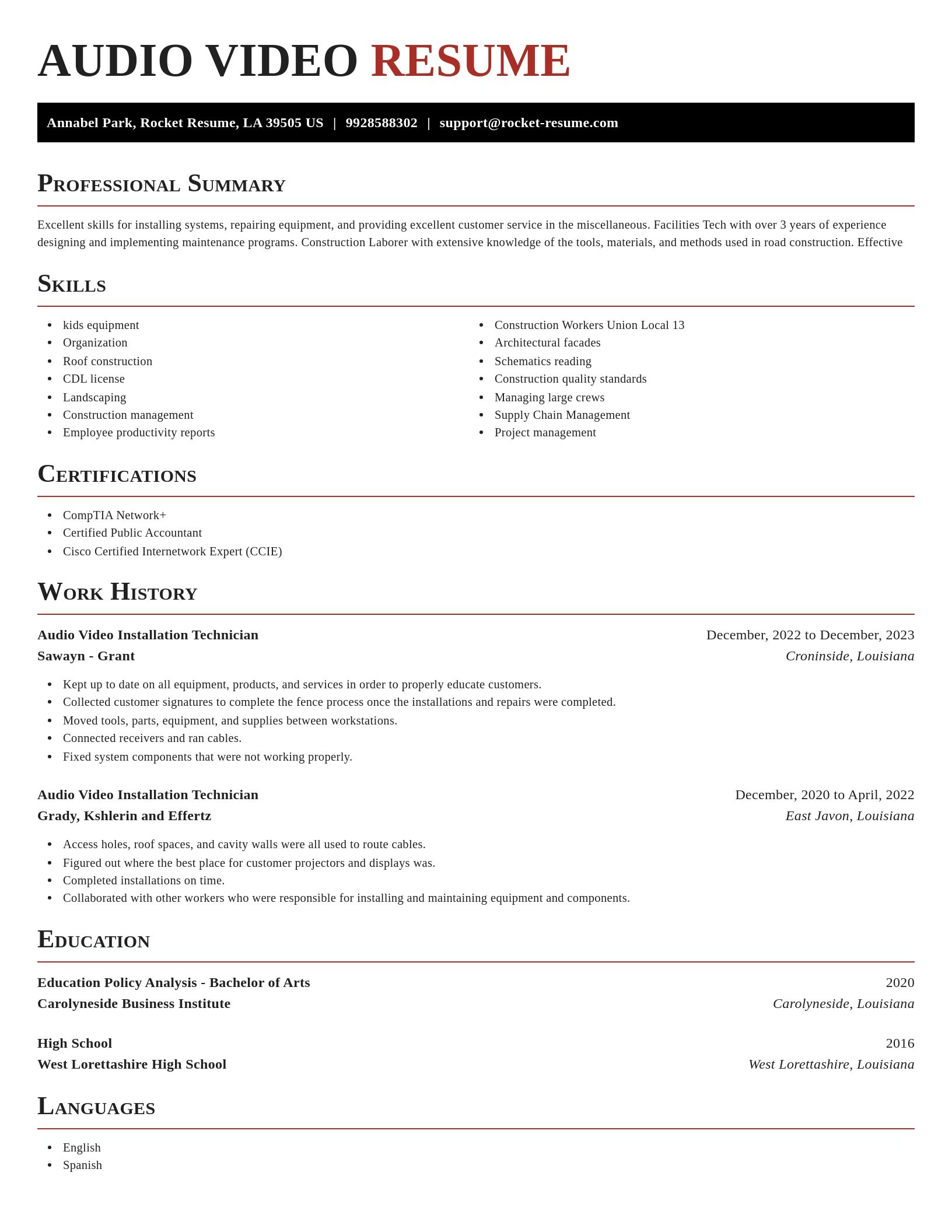 Exquisite resume template